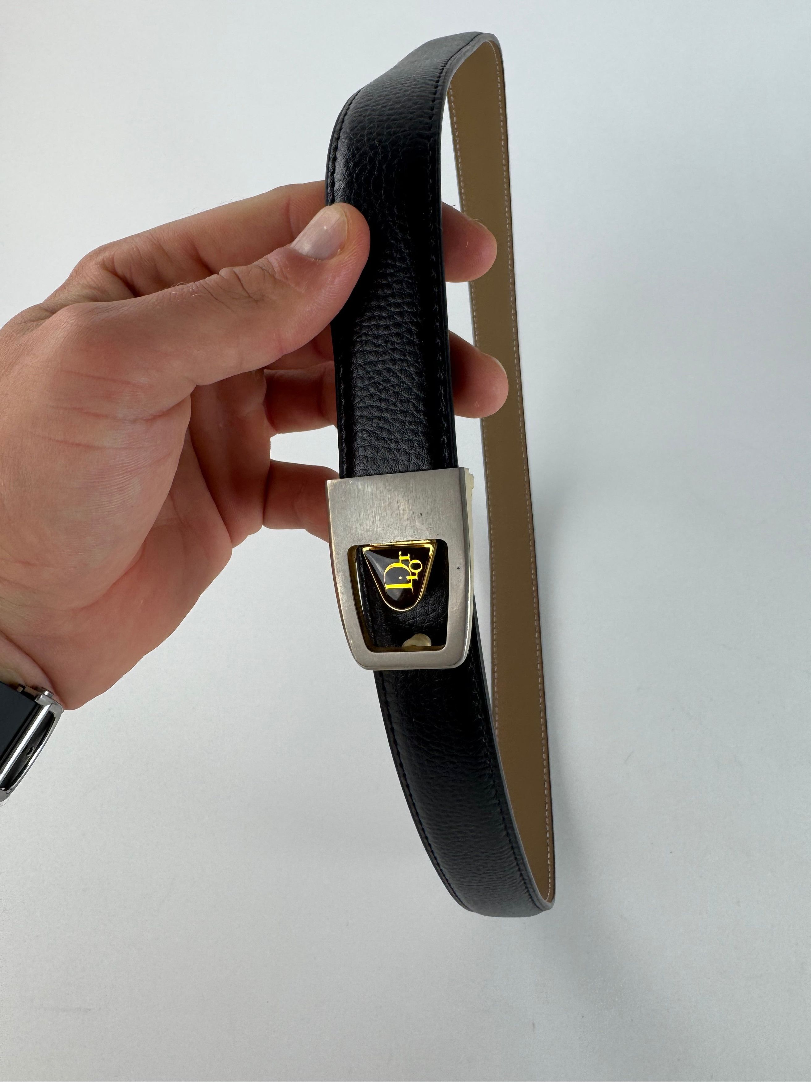 Dior Vintage Leather Belt Black Size ONE SIZE - 3 Thumbnail