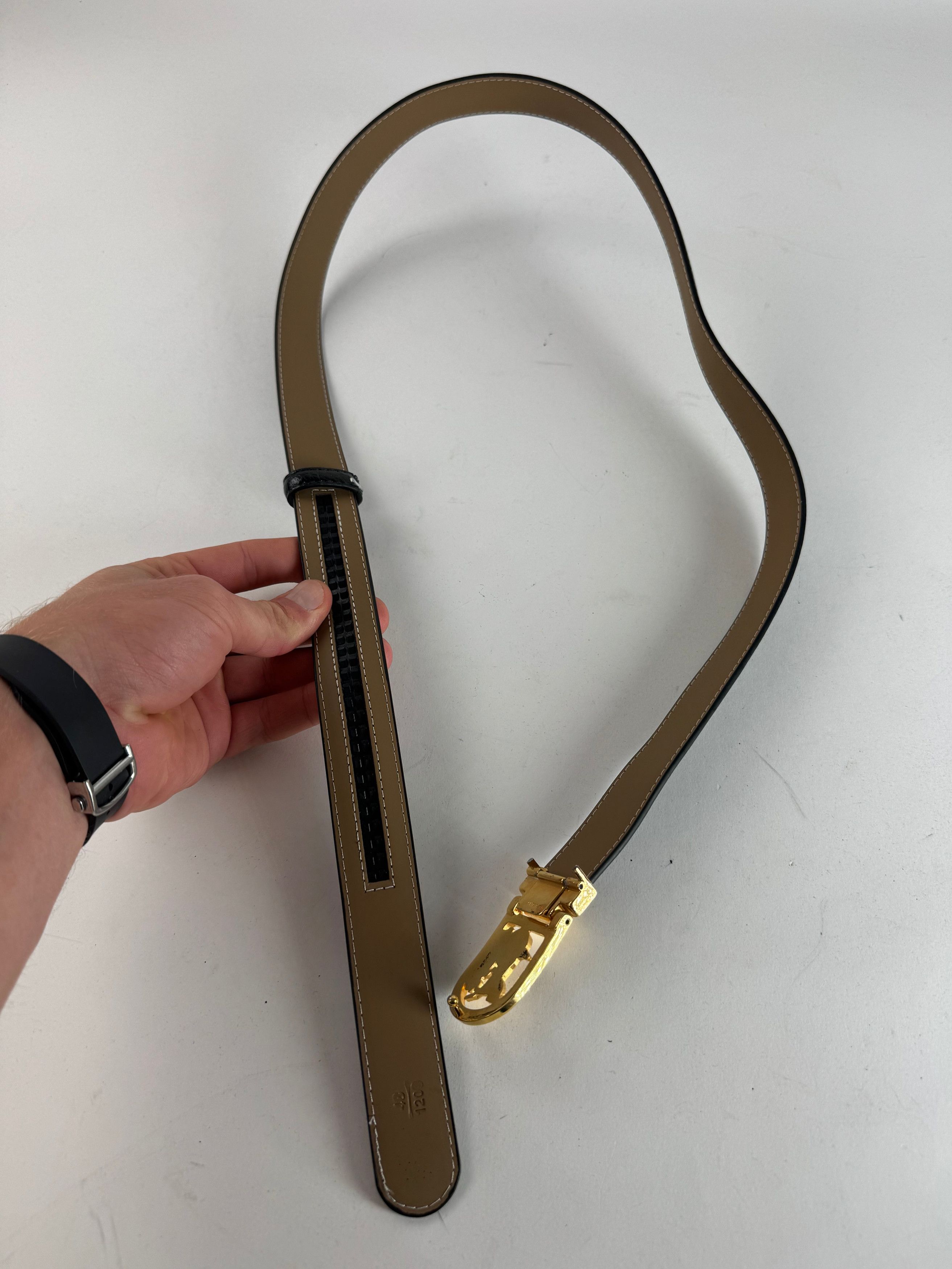 Celine Vintage Paris Carriage Logo Belt Black Size ONE SIZE - 6 Thumbnail