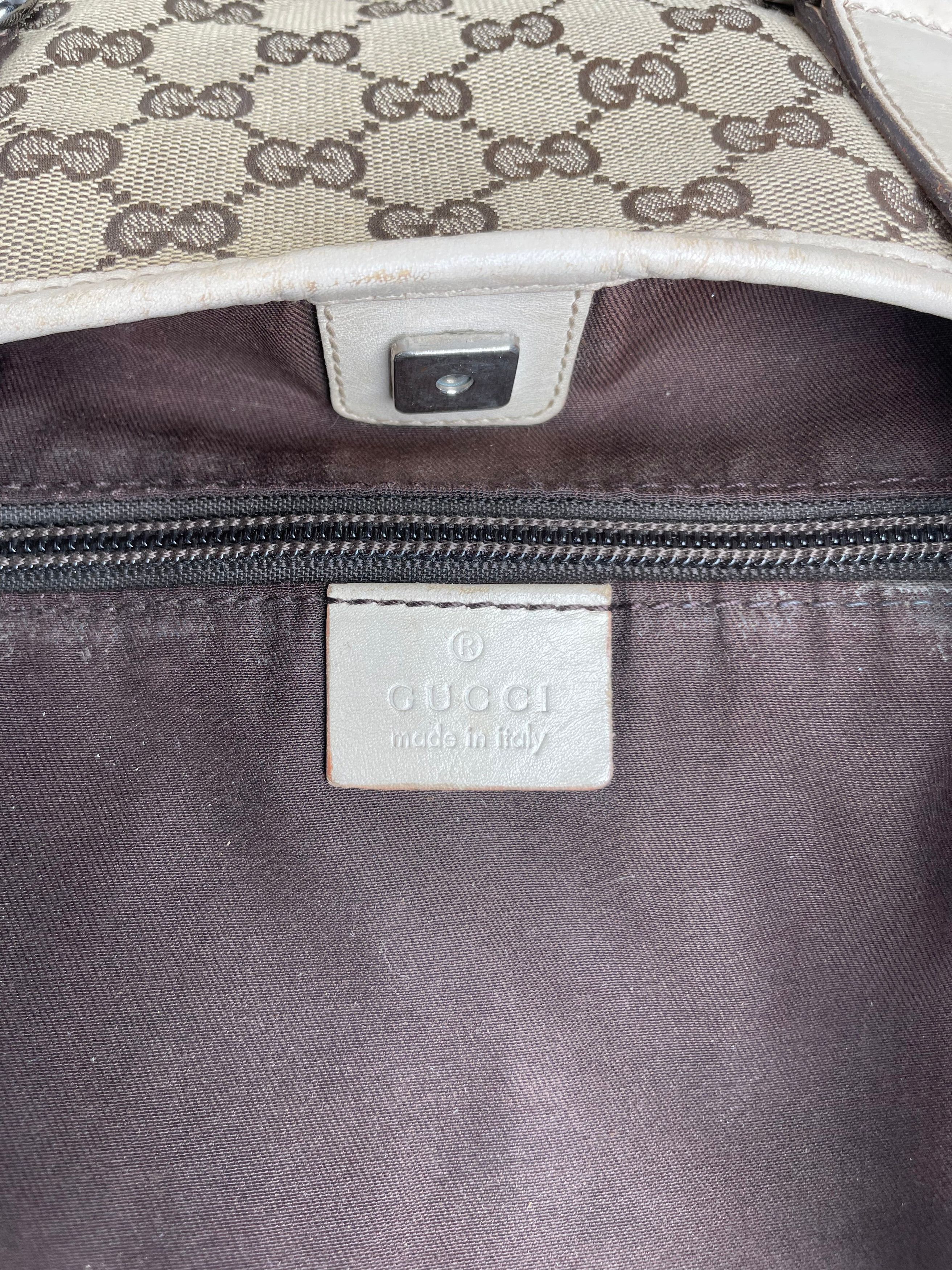Gucci Vintage Monogram Handbag Beige Brown White Size ONE SIZE - 4 Thumbnail
