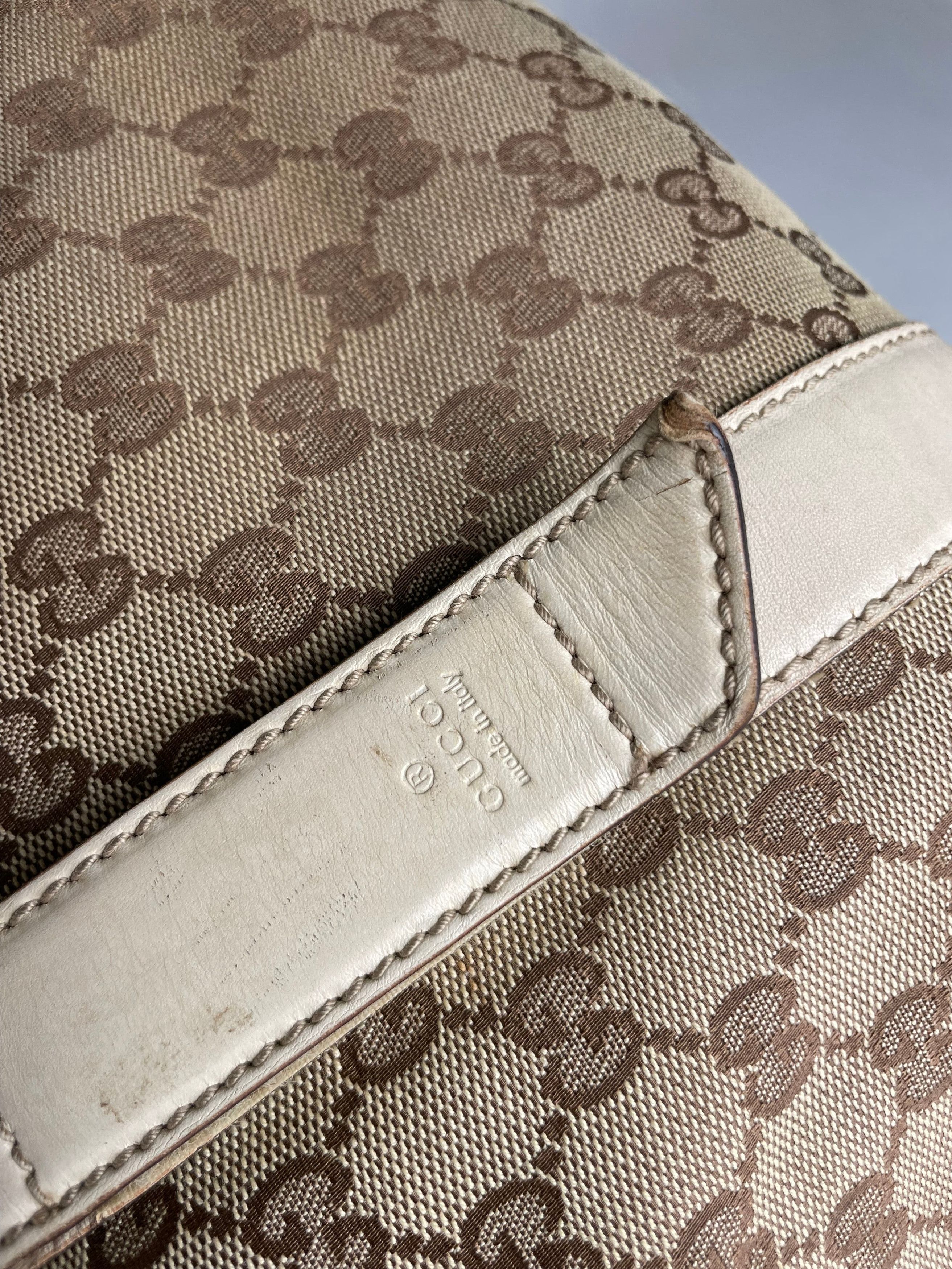 Gucci Vintage Monogram Handbag Beige Brown White Size ONE SIZE - 10 Thumbnail