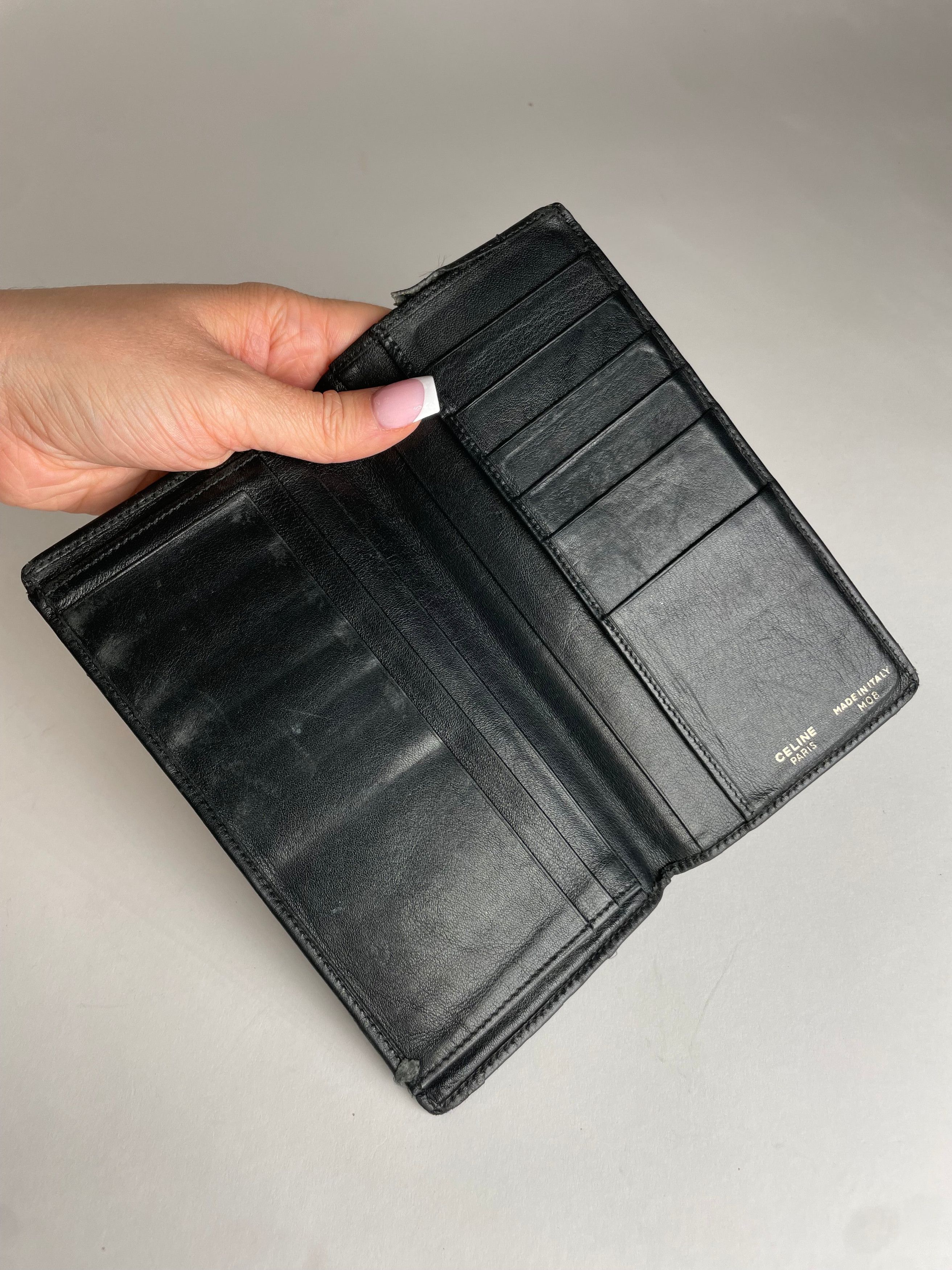 Celine Vintage Paris Leather ID Holder black Size ONE SIZE - 3 Thumbnail