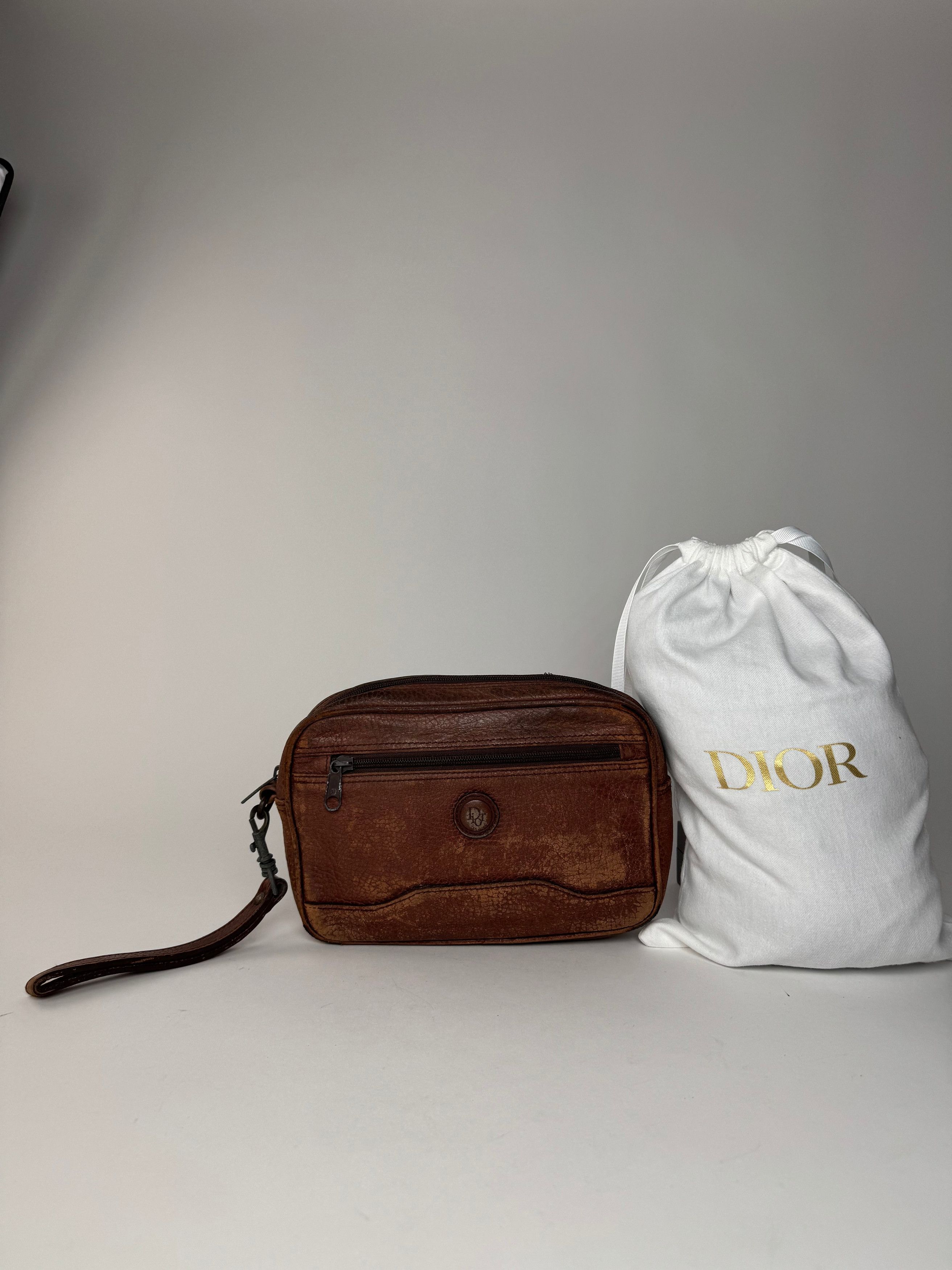 Dior Vintage Leather Clutch Brown Size ONE SIZE - 5 Thumbnail
