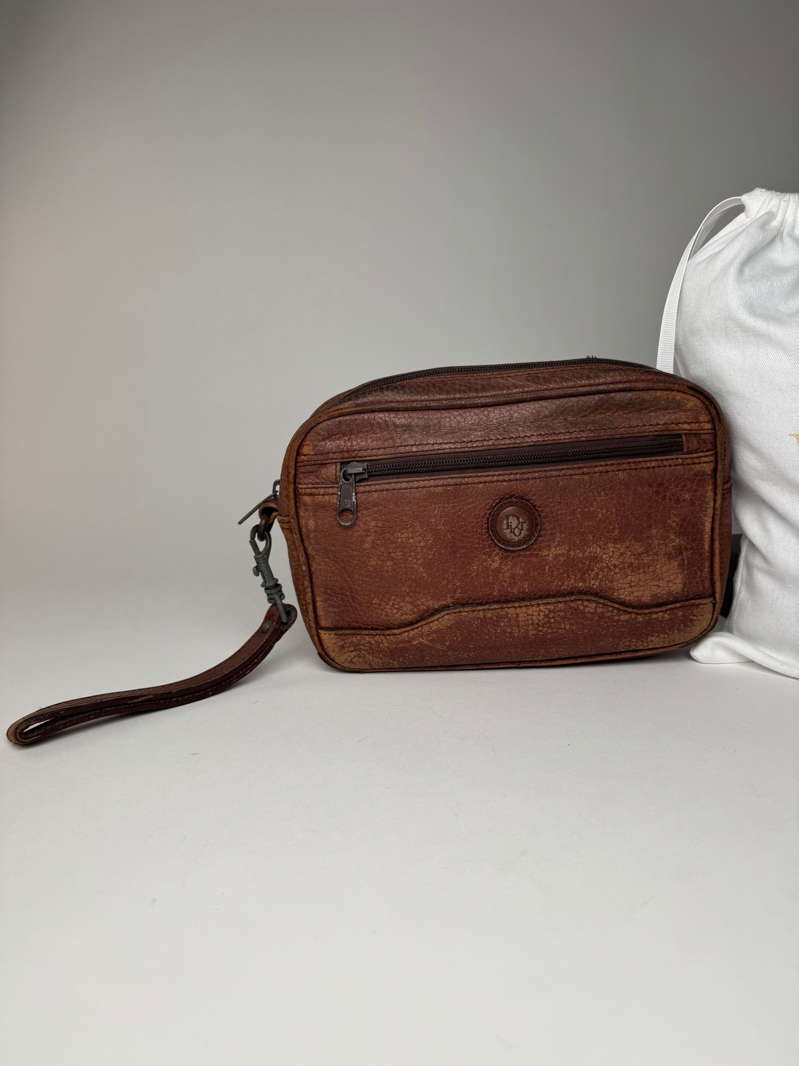 Dior Vintage Leather Clutch Brown Size ONE SIZE - 7 Thumbnail