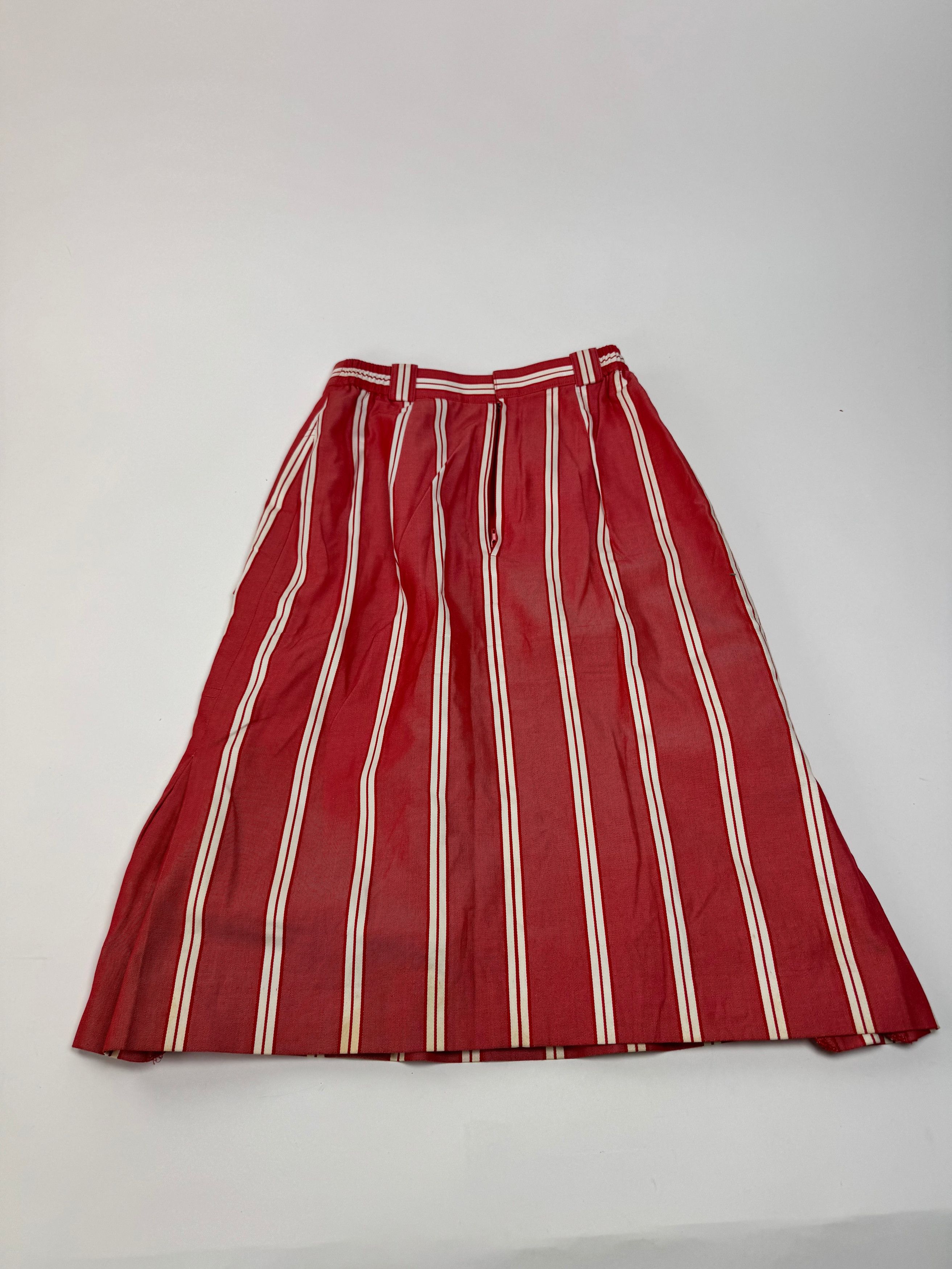 Dior Vintage Skirt Red White Striped 36/S Size 27" / US 4 / IT 40 - 10 Thumbnail