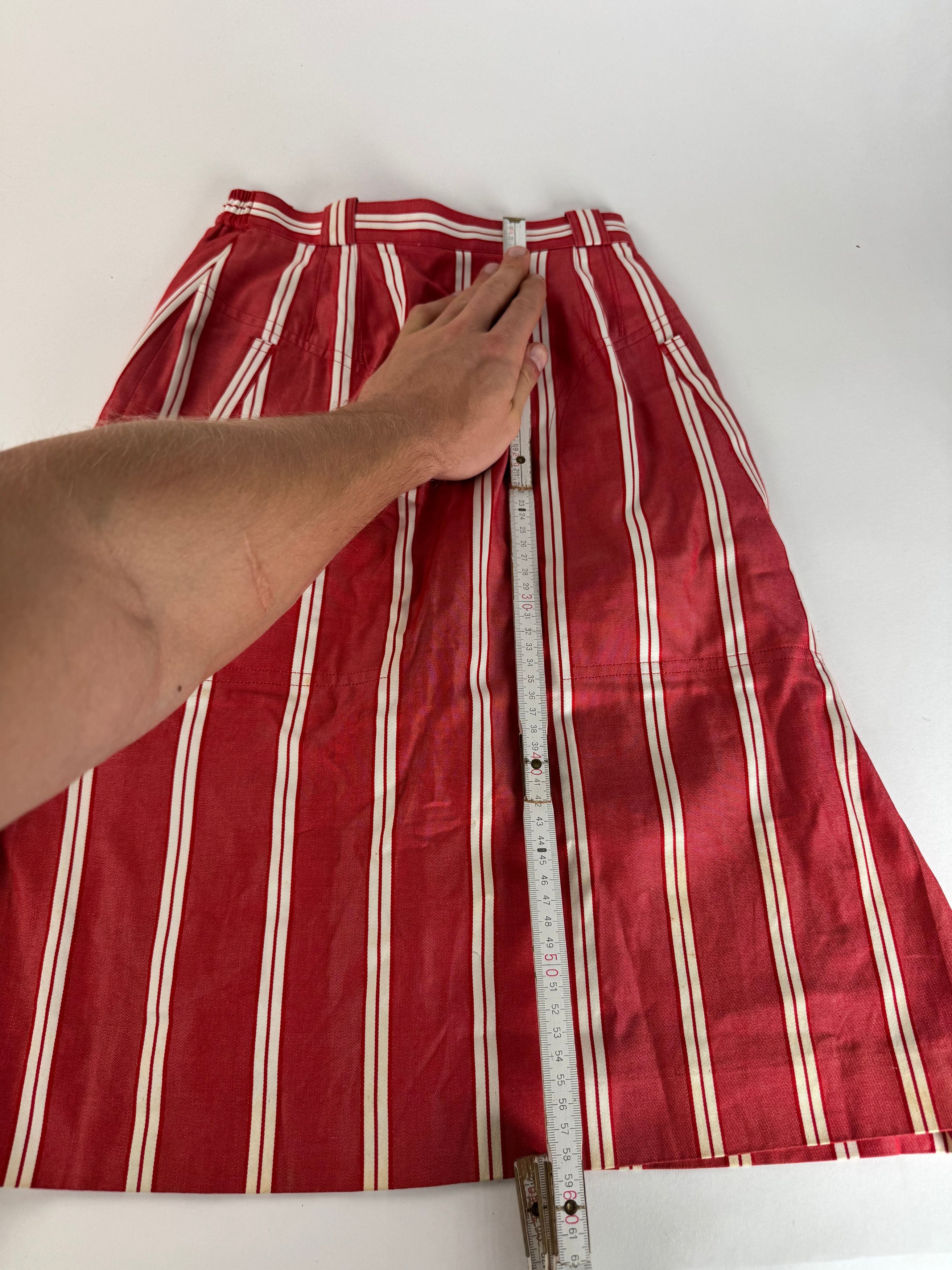 Dior Vintage Skirt Red White Striped 36/S Size 27" / US 4 / IT 40 - 9 Thumbnail