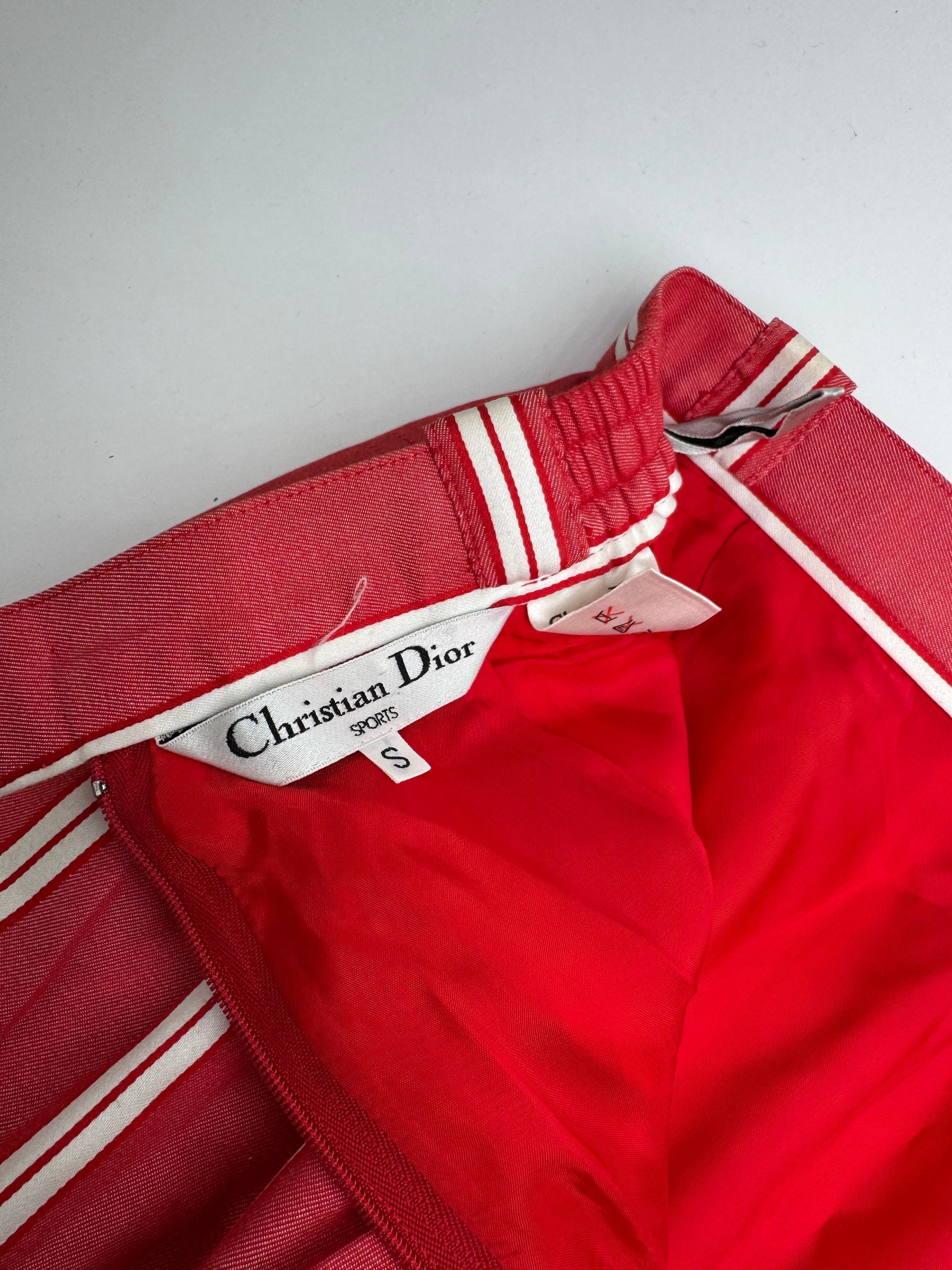 Dior Vintage Skirt Red White Striped 36/S Size 27" / US 4 / IT 40 - 13 Thumbnail