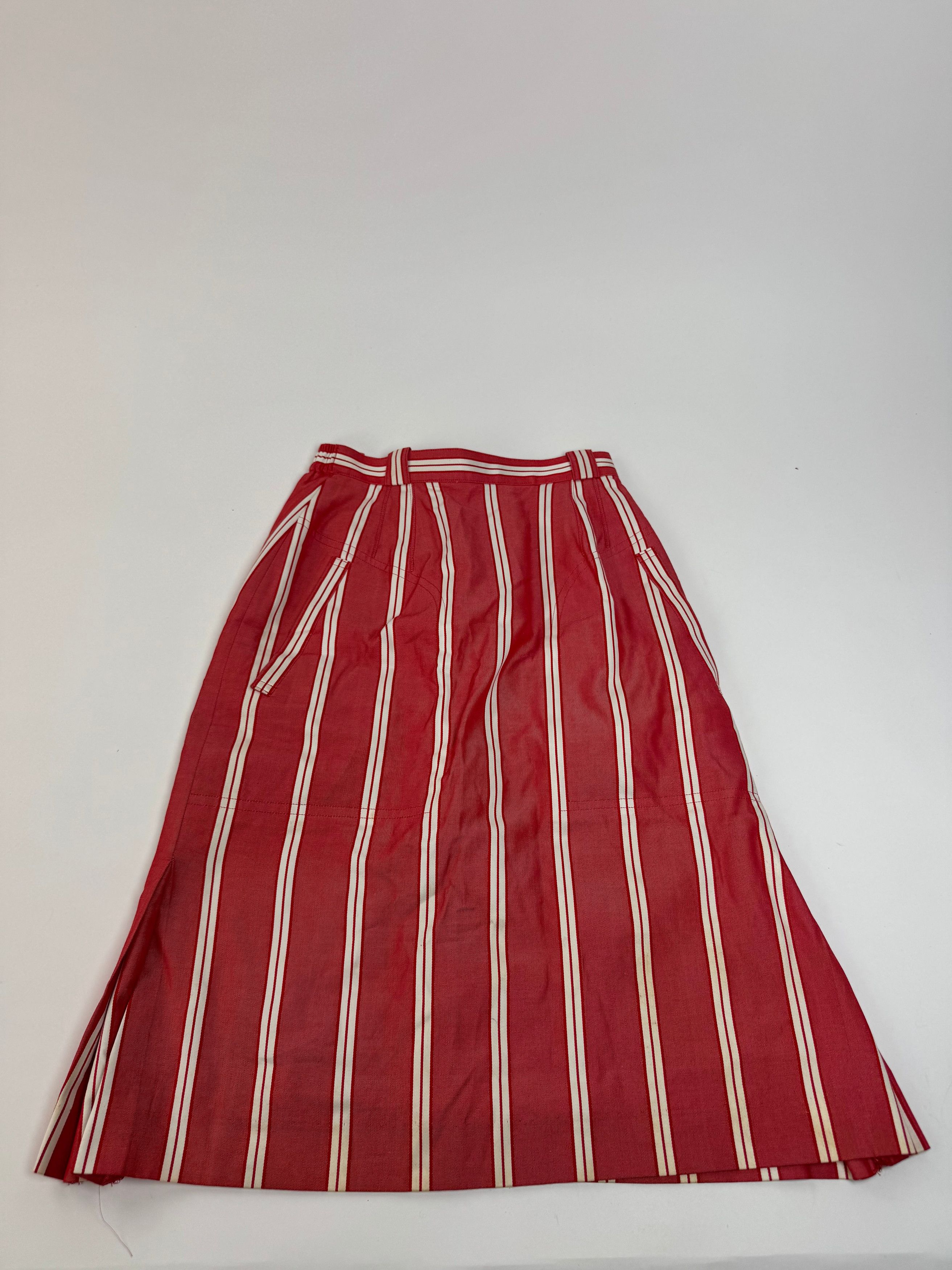 Dior Vintage Skirt Red White Striped 36/S Size 27" / US 4 / IT 40 - 4 Thumbnail
