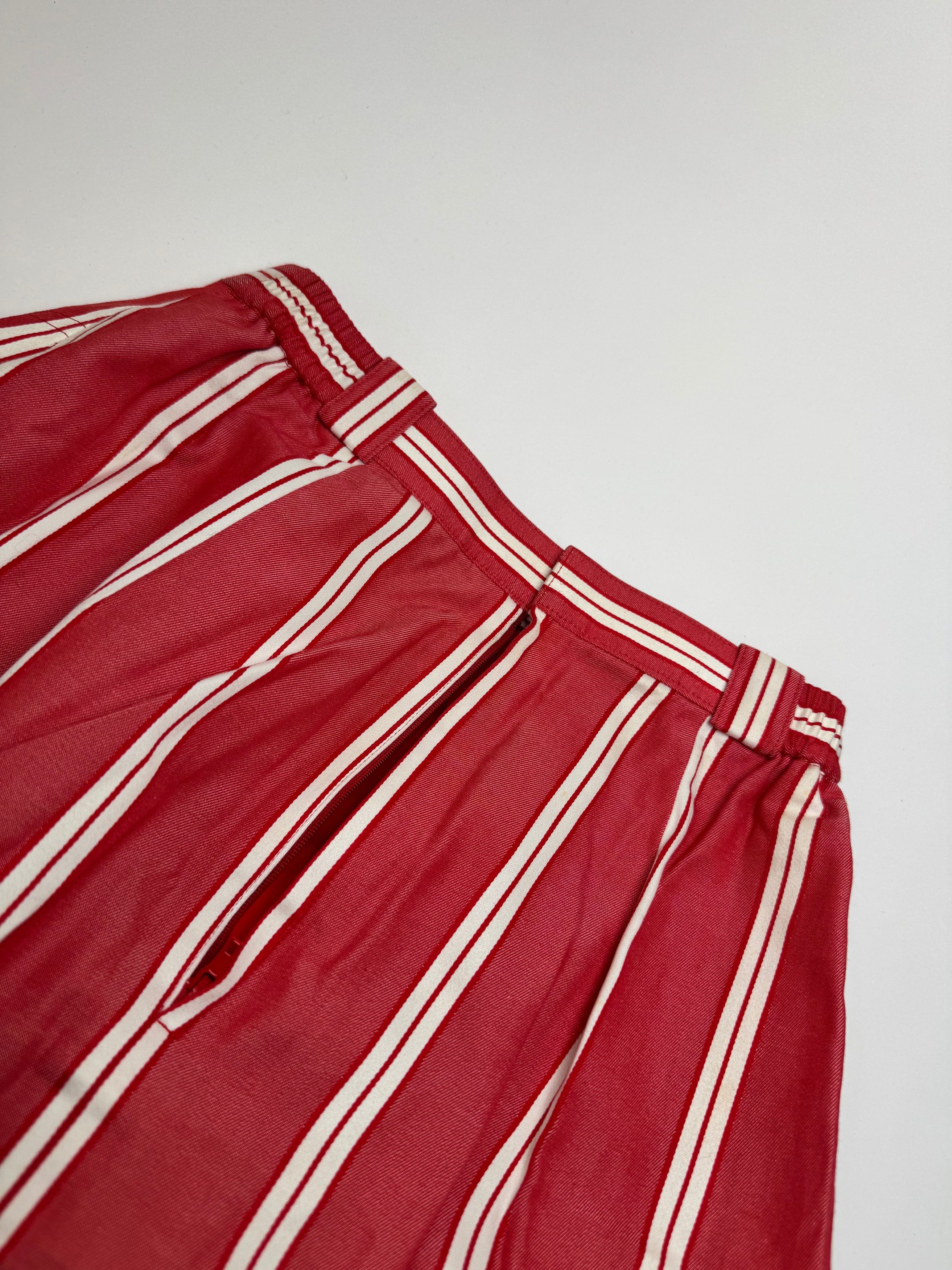 Dior Vintage Skirt Red White Striped 36/S Size 27" / US 4 / IT 40 - 11 Thumbnail