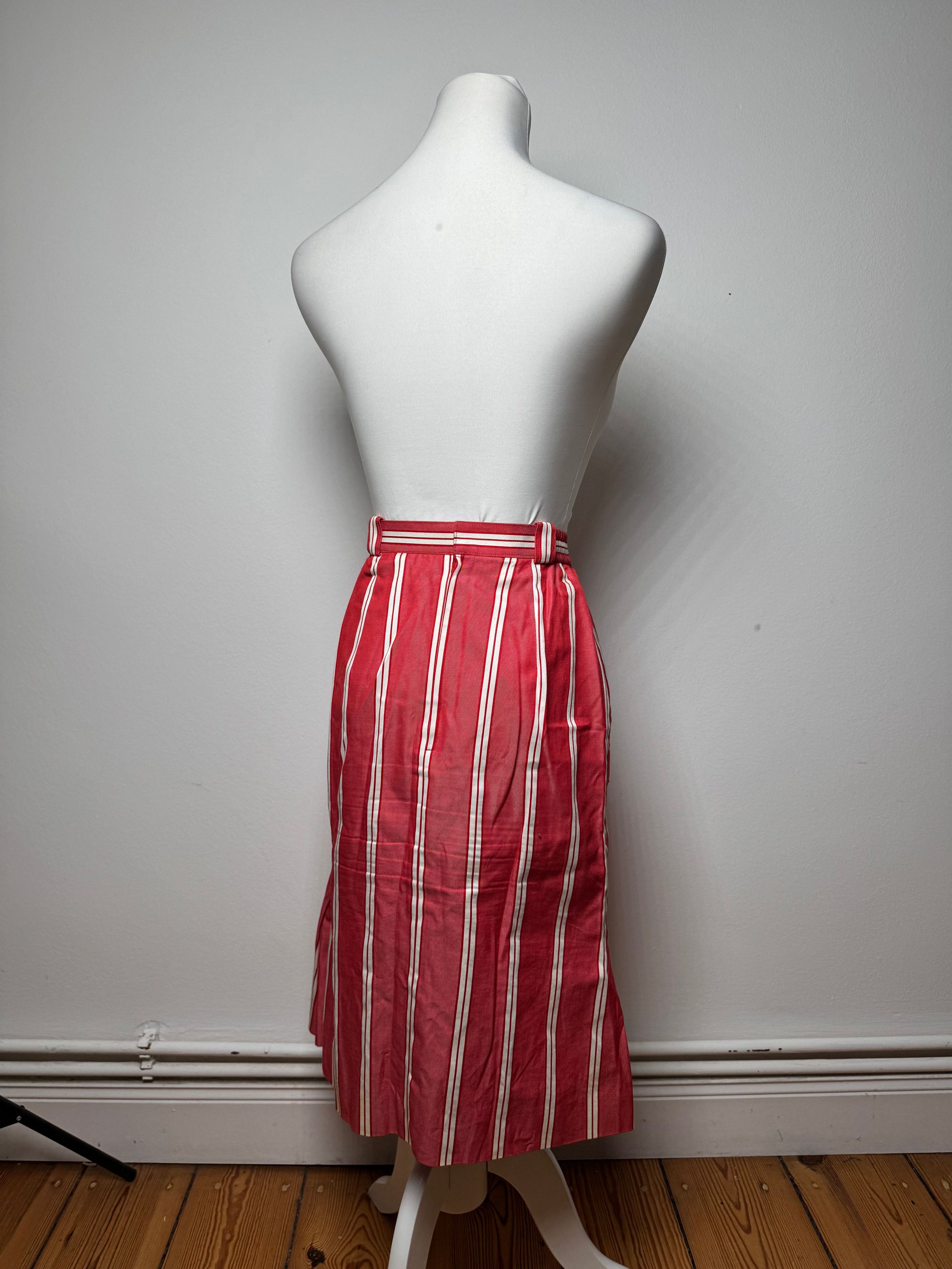 Dior Vintage Skirt Red White Striped 36/S Size 27" / US 4 / IT 40 - 3 Thumbnail