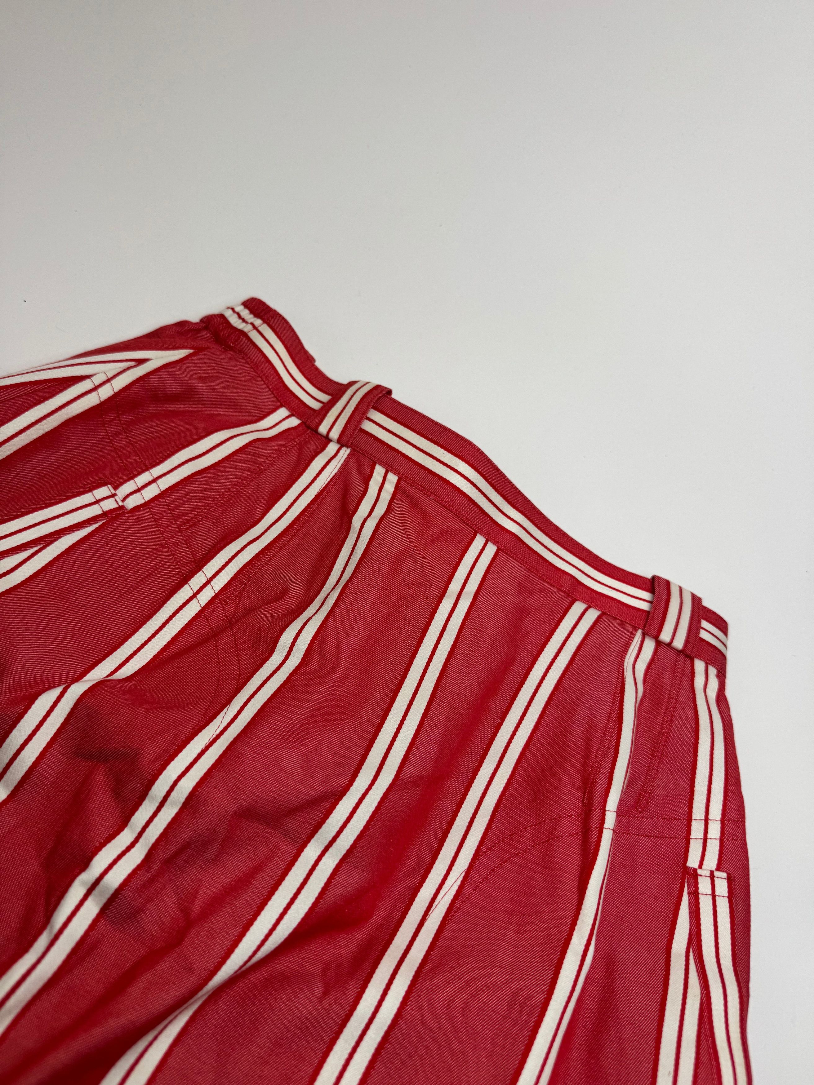 Dior Vintage Skirt Red White Striped 36/S Size 27" / US 4 / IT 40 - 5 Thumbnail