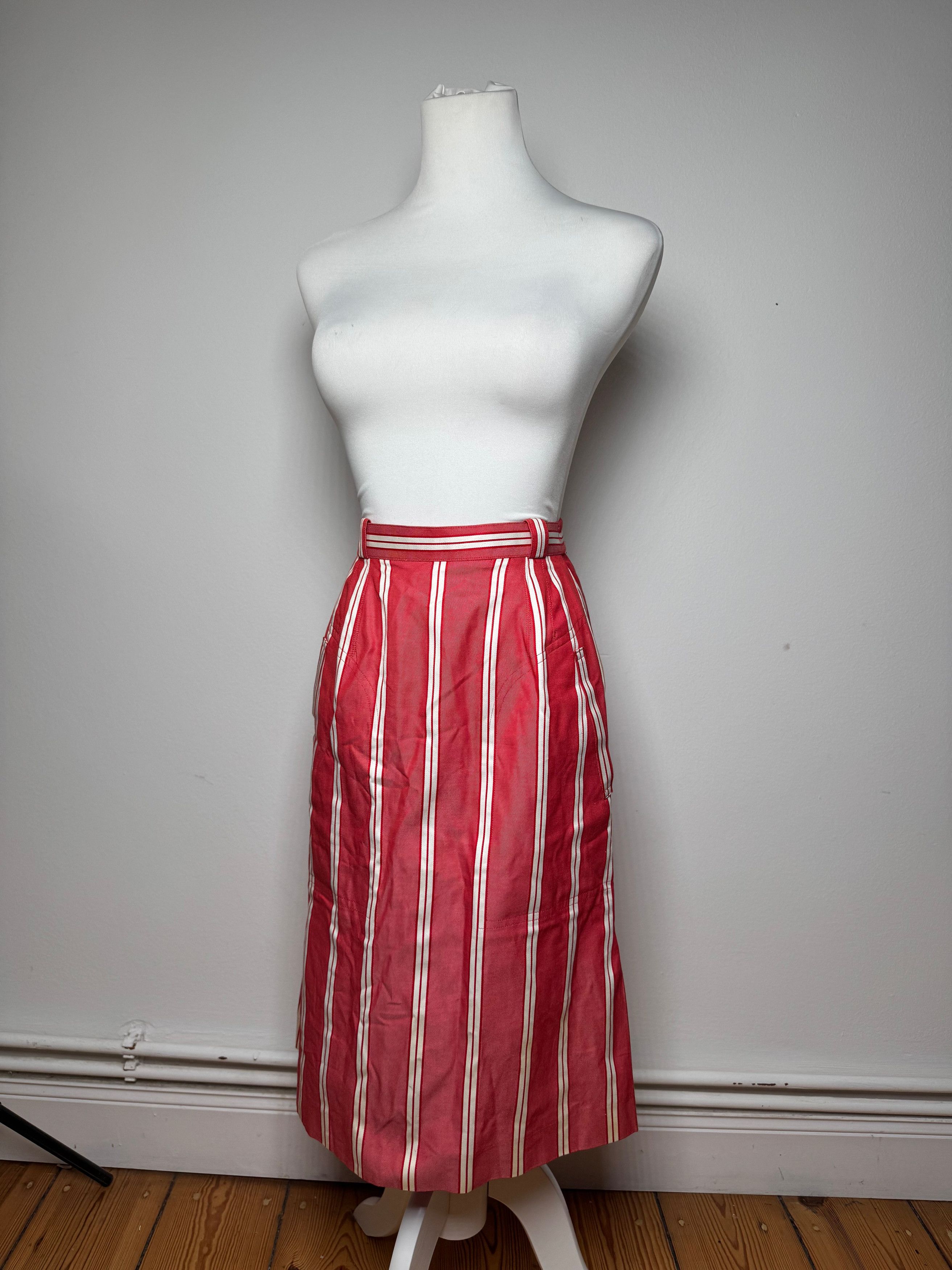 Dior Vintage Skirt Red White Striped 36/S Size 27" / US 4 / IT 40 - 15 Thumbnail