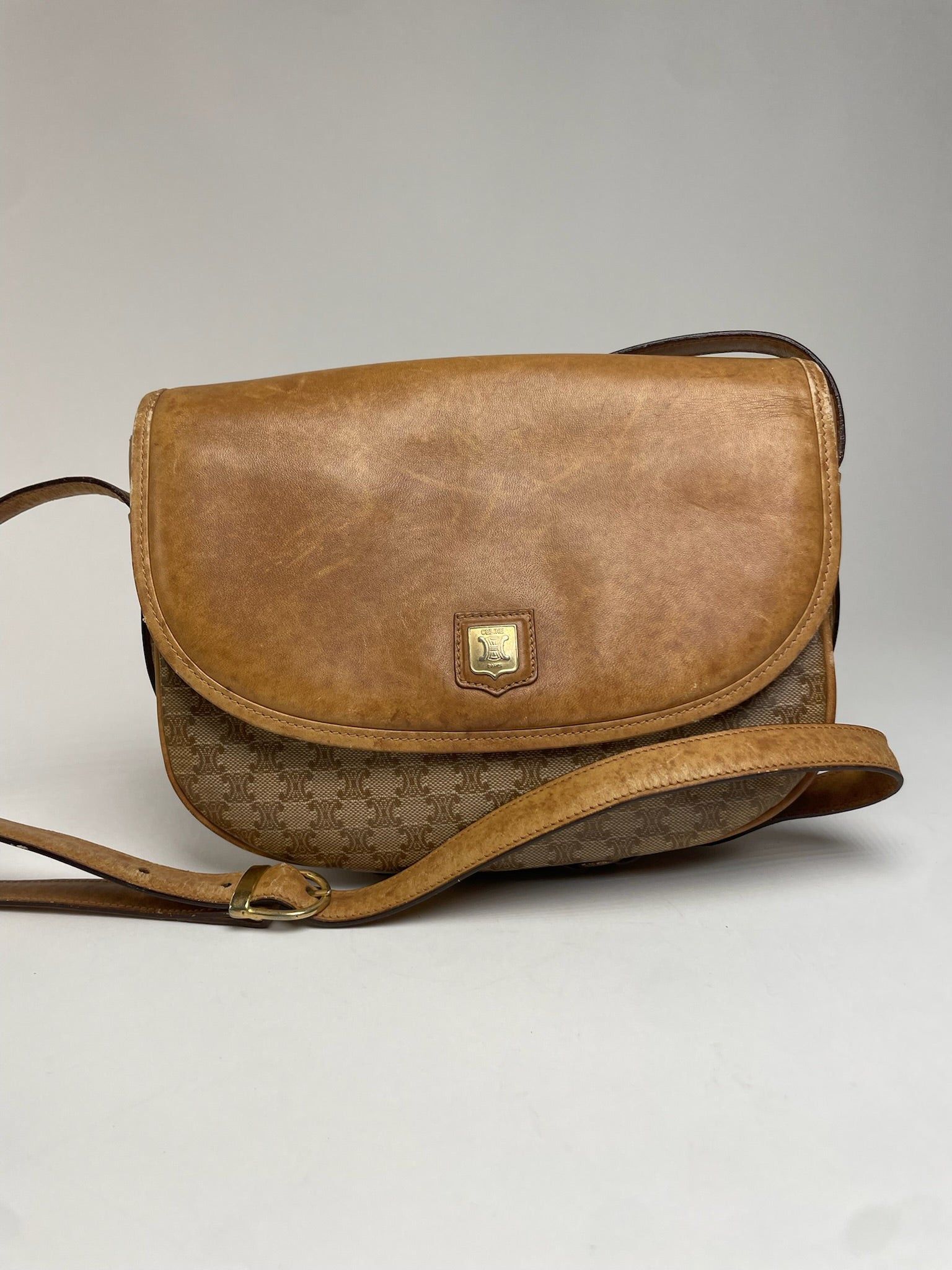 Celine Vintage Monogram leather Shoulder Bag beige Brown Size ONE SIZE - 11 Thumbnail