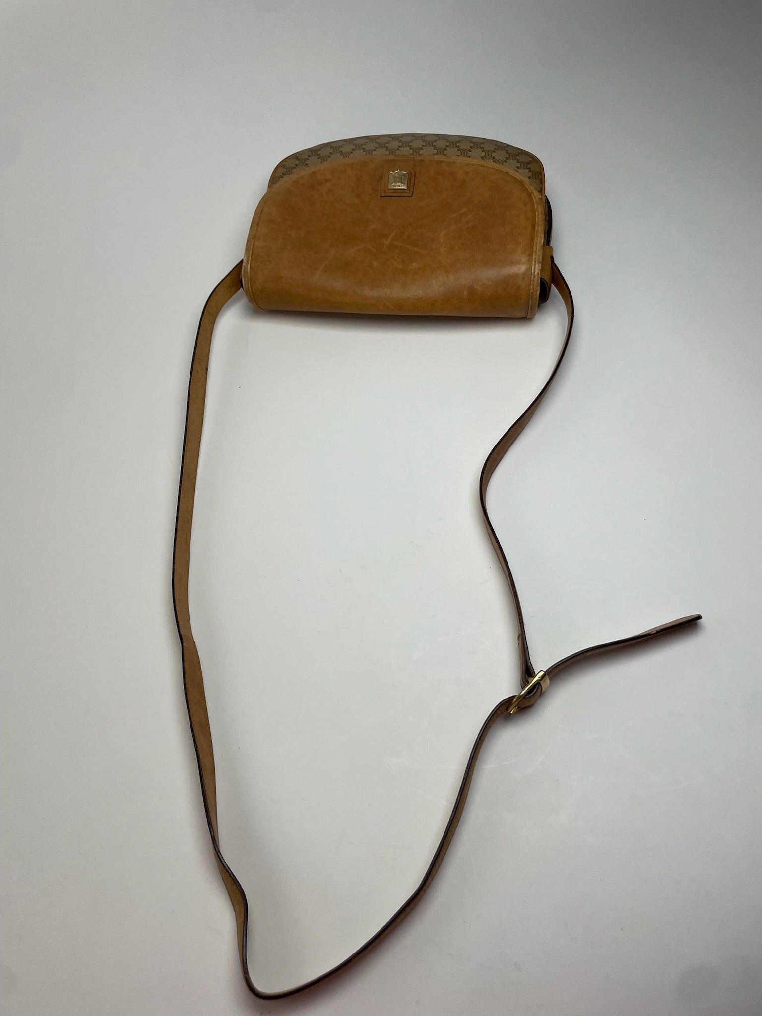 Celine Vintage Monogram leather Shoulder Bag beige Brown Size ONE SIZE - 8 Thumbnail