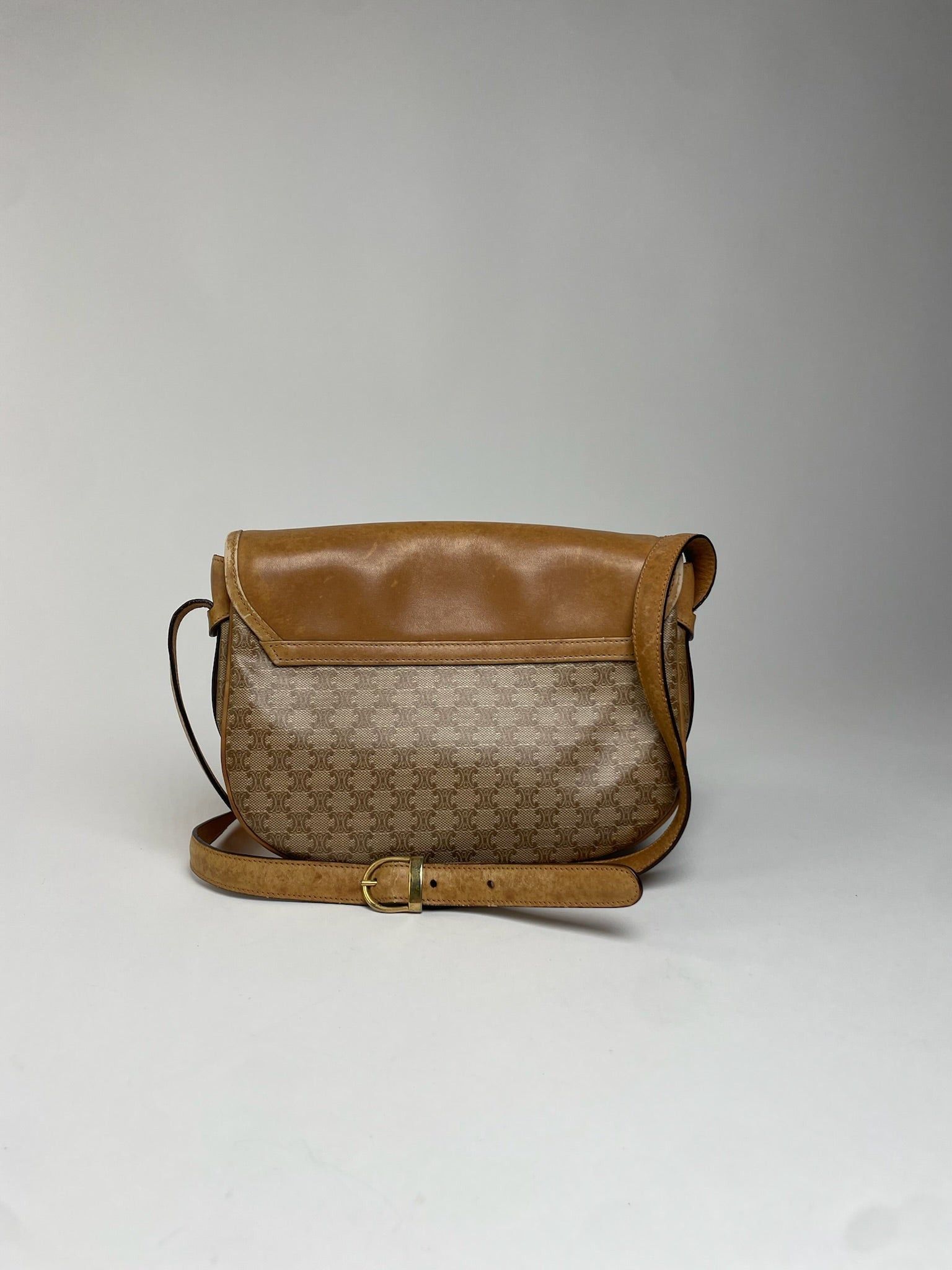 Celine Vintage Monogram leather Shoulder Bag beige Brown Size ONE SIZE - 2 Thumbnail