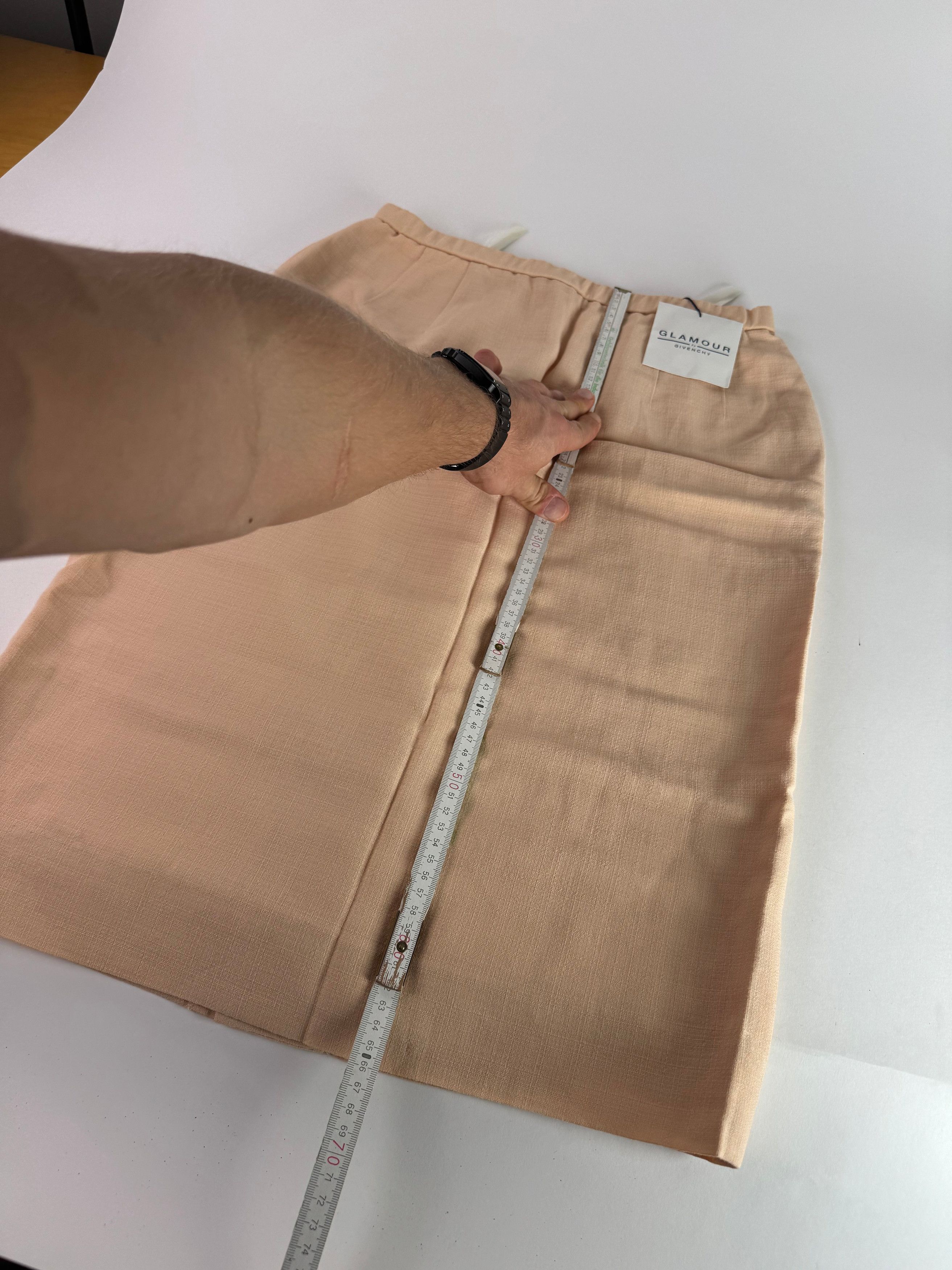 Givenchy Vintage Linen Skirt Beige Rose L/XL Size 34" / US 12 / IT 48 - 7 Thumbnail