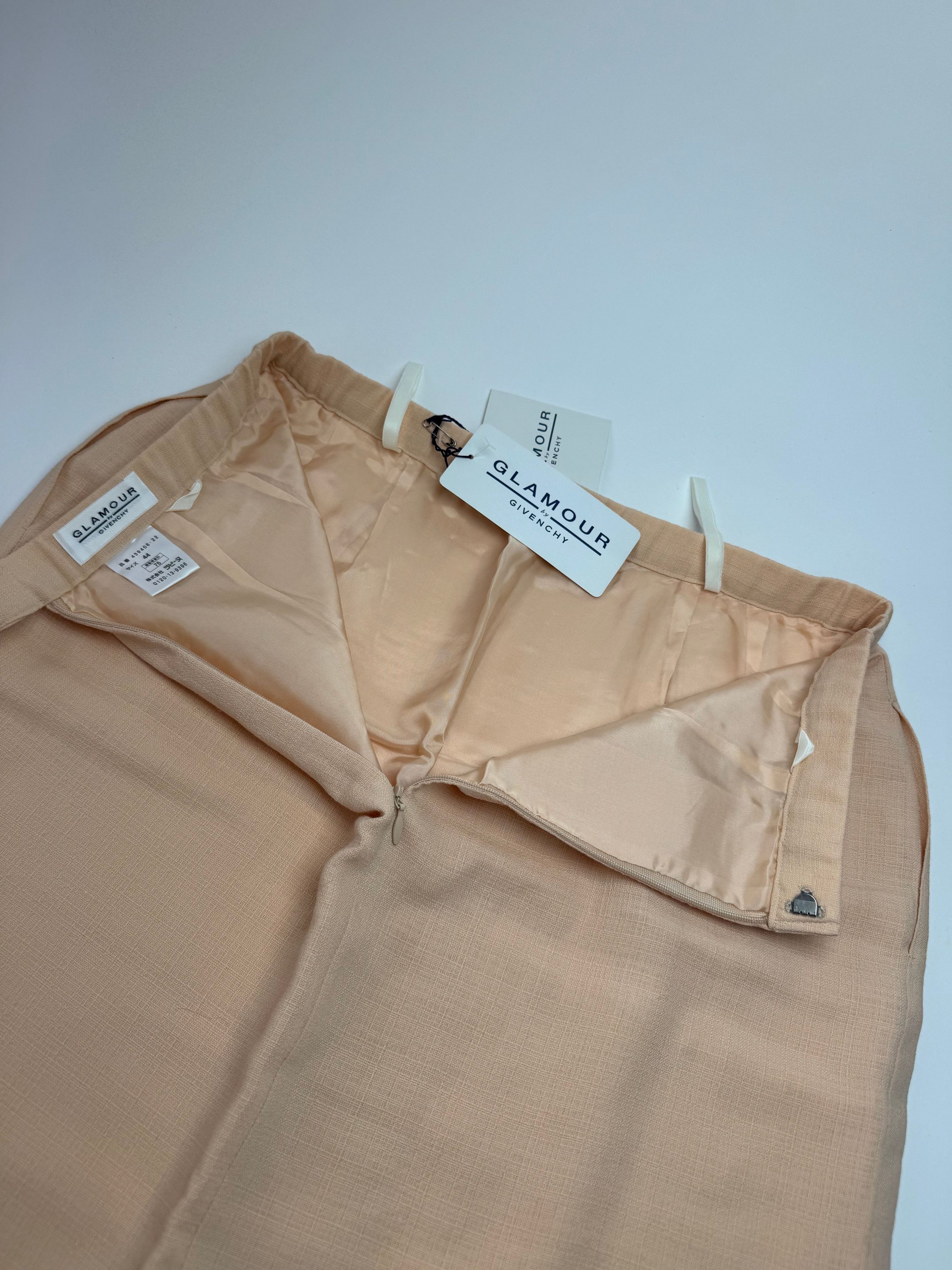 Givenchy Vintage Linen Skirt Beige Rose L/XL Size 34" / US 12 / IT 48 - 10 Thumbnail