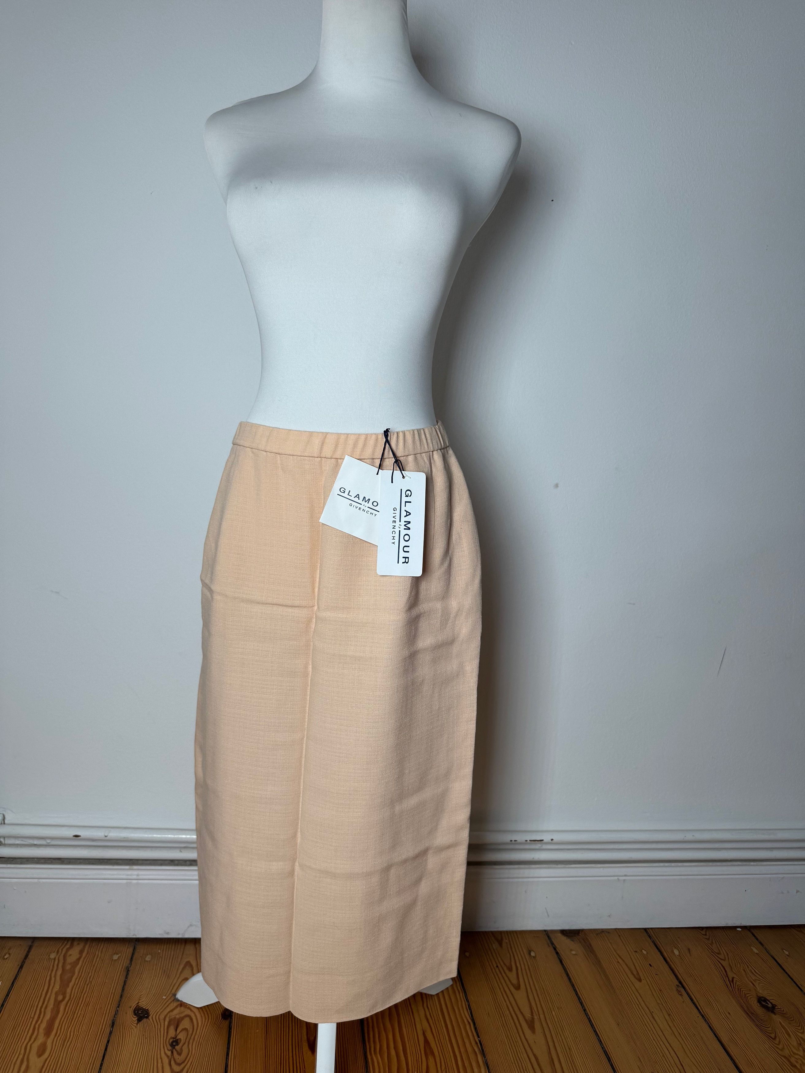 Givenchy Vintage Linen Skirt Beige Rose L/XL Size 34" / US 12 / IT 48 - 12 Thumbnail