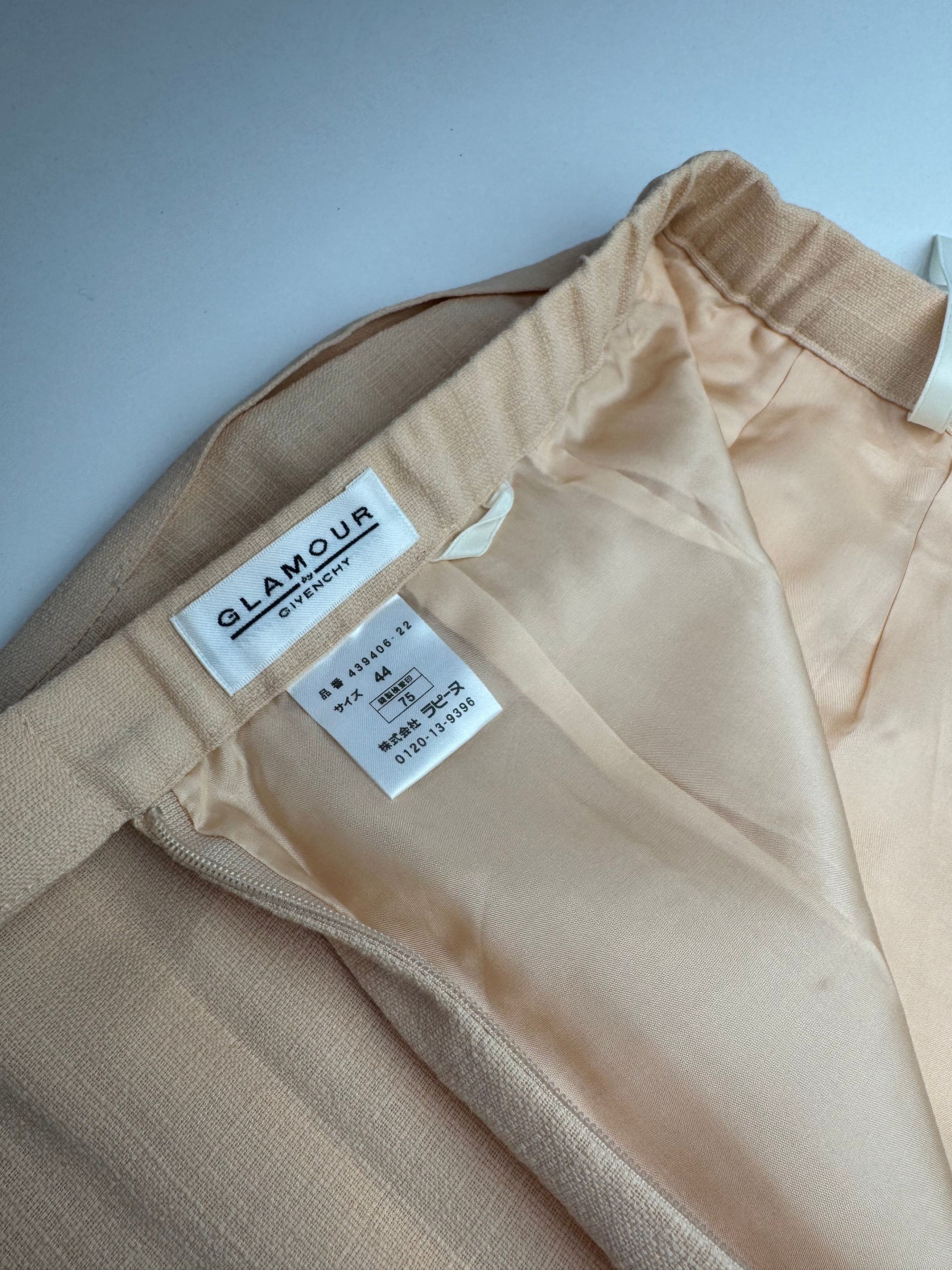 Givenchy Vintage Linen Skirt Beige Rose L/XL Size 34" / US 12 / IT 48 - 11 Thumbnail