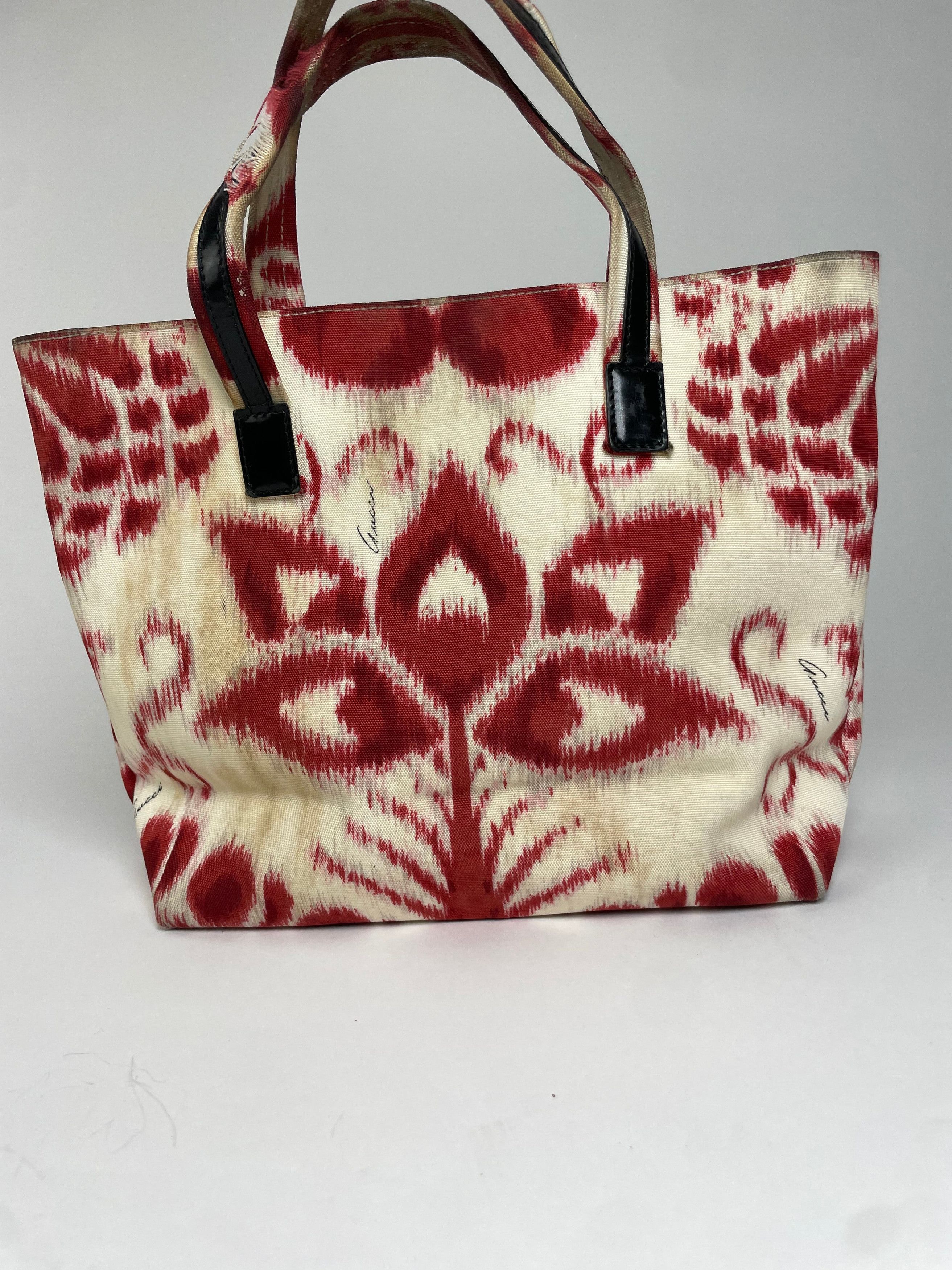 Gucci Vintage Abstract Handbag White Red Size ONE SIZE - 8 Thumbnail