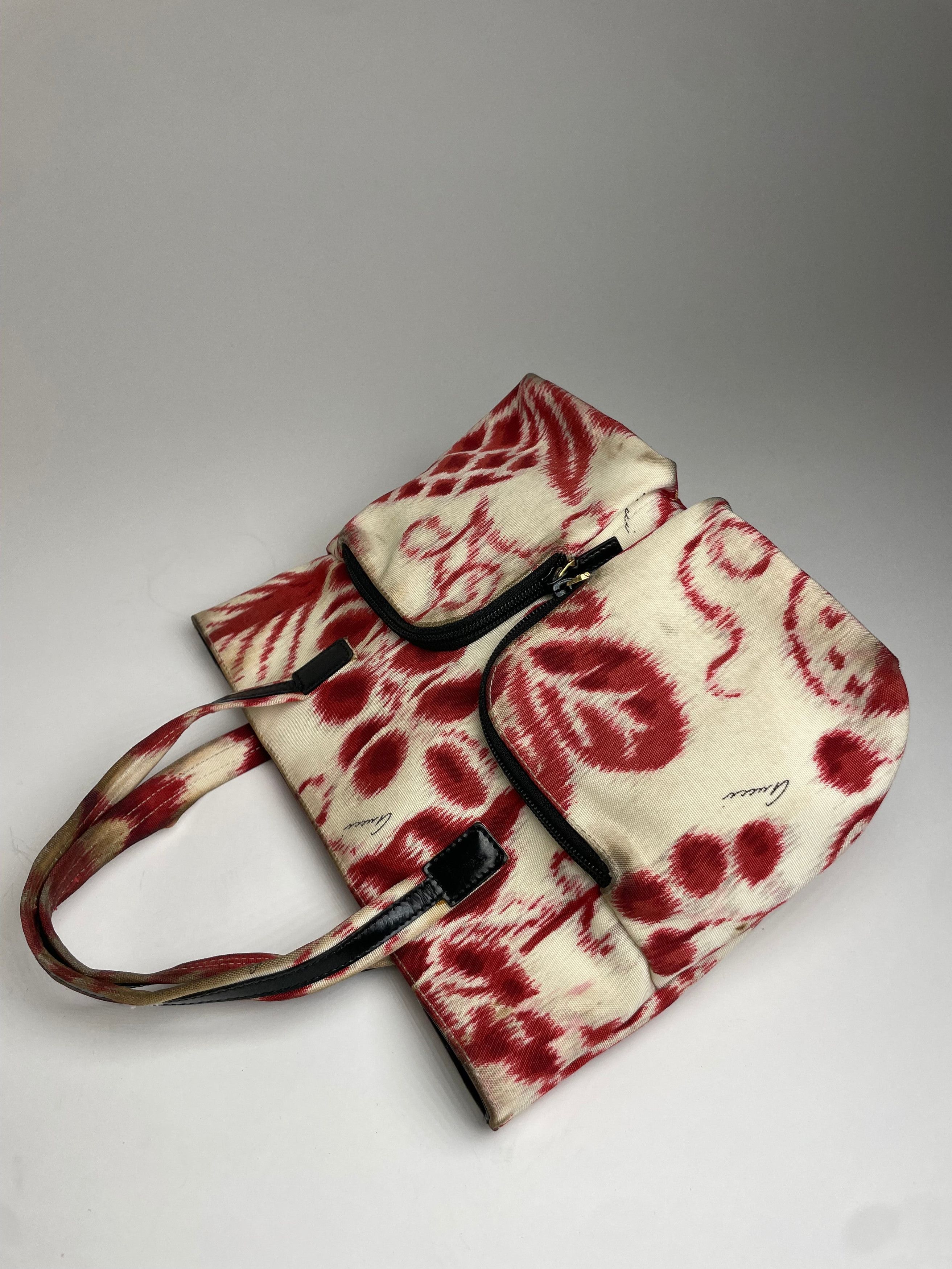 Gucci Vintage Abstract Handbag White Red Size ONE SIZE - 10 Thumbnail