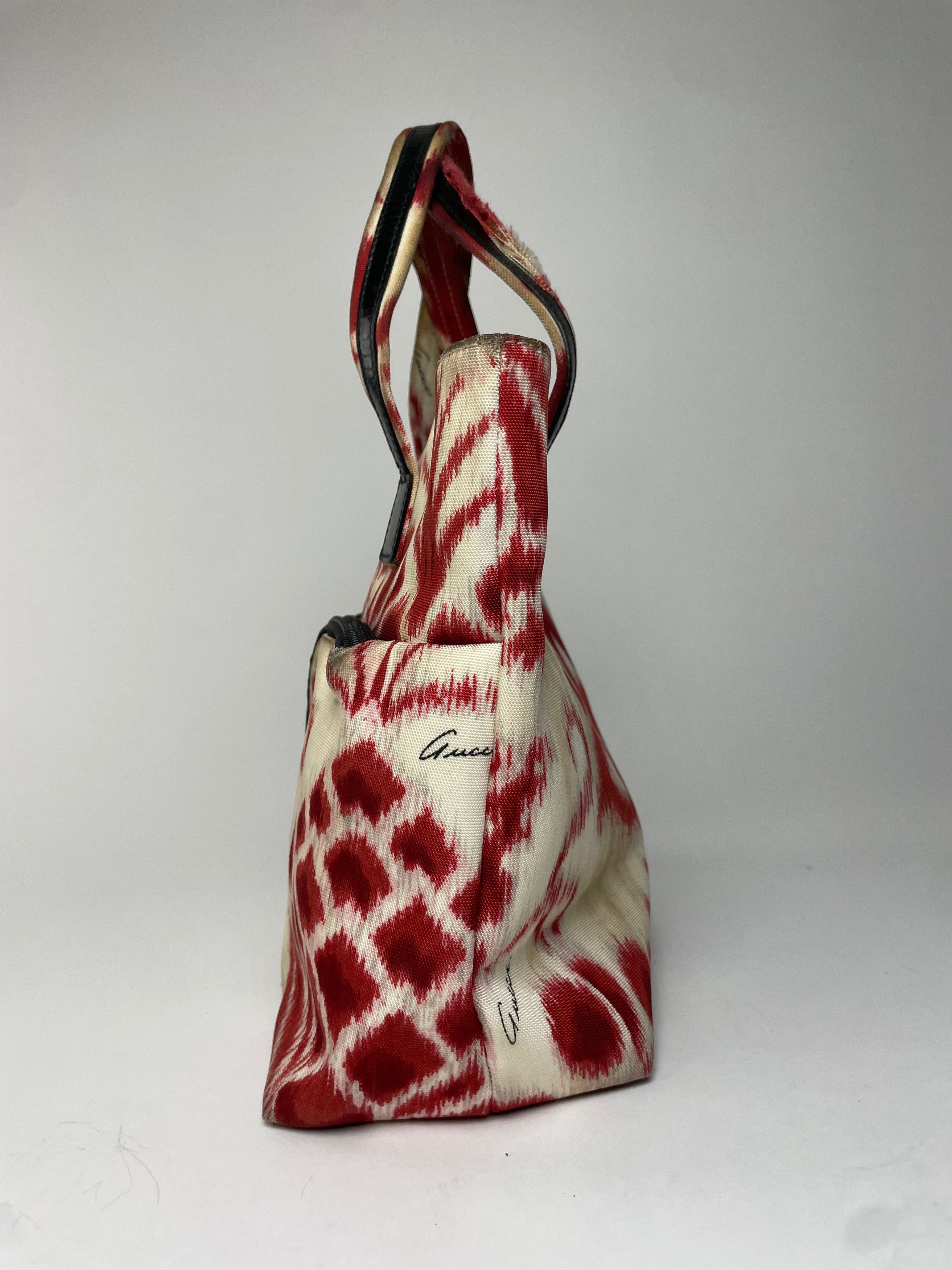 Gucci Vintage Abstract Handbag White Red Size ONE SIZE - 9 Thumbnail