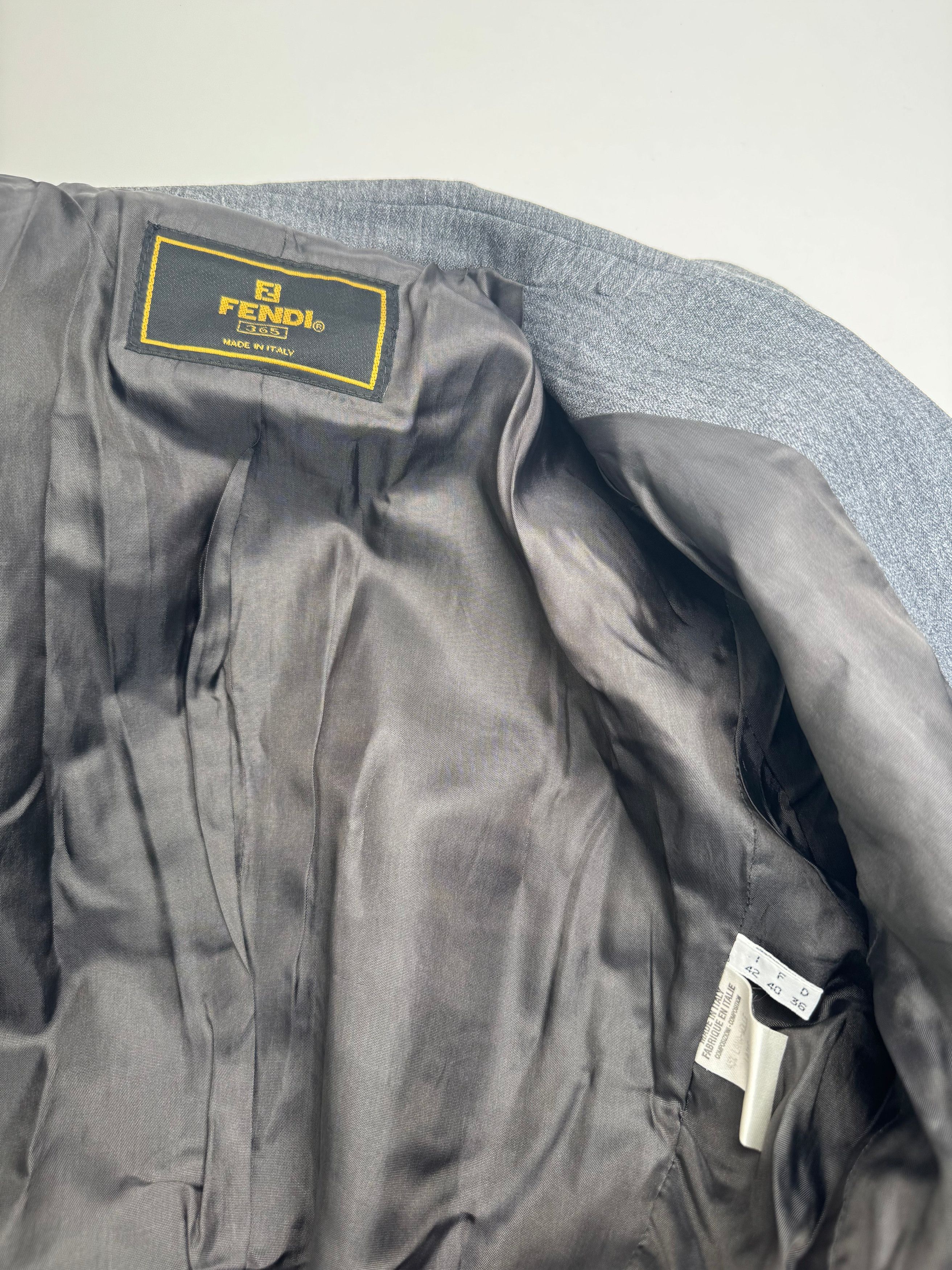 Fendi Vintage Roma Wool Blazer 38/M Grey Size XS / US 0-2 / IT 36-38 - 5 Thumbnail