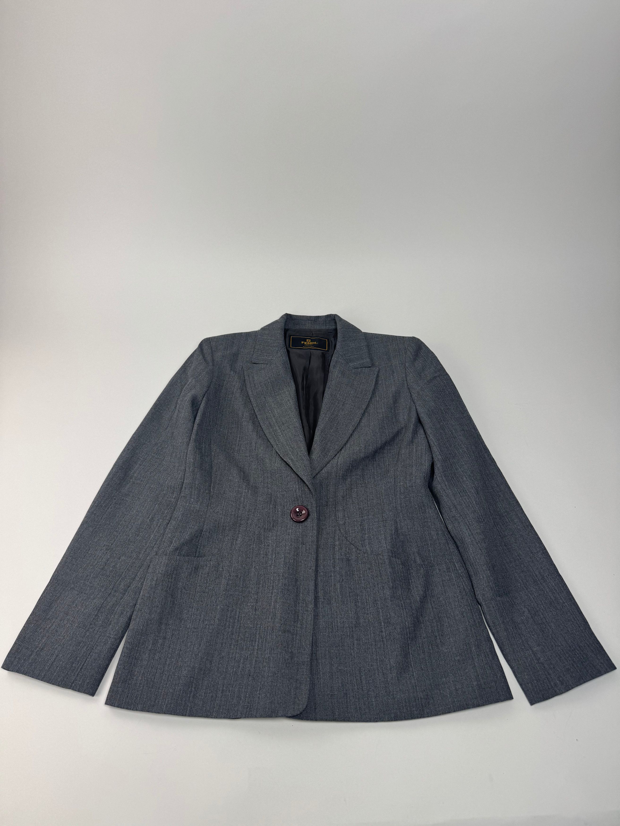 Fendi Vintage Roma Wool Blazer 38/M Grey Size XS / US 0-2 / IT 36-38 - 8 Thumbnail
