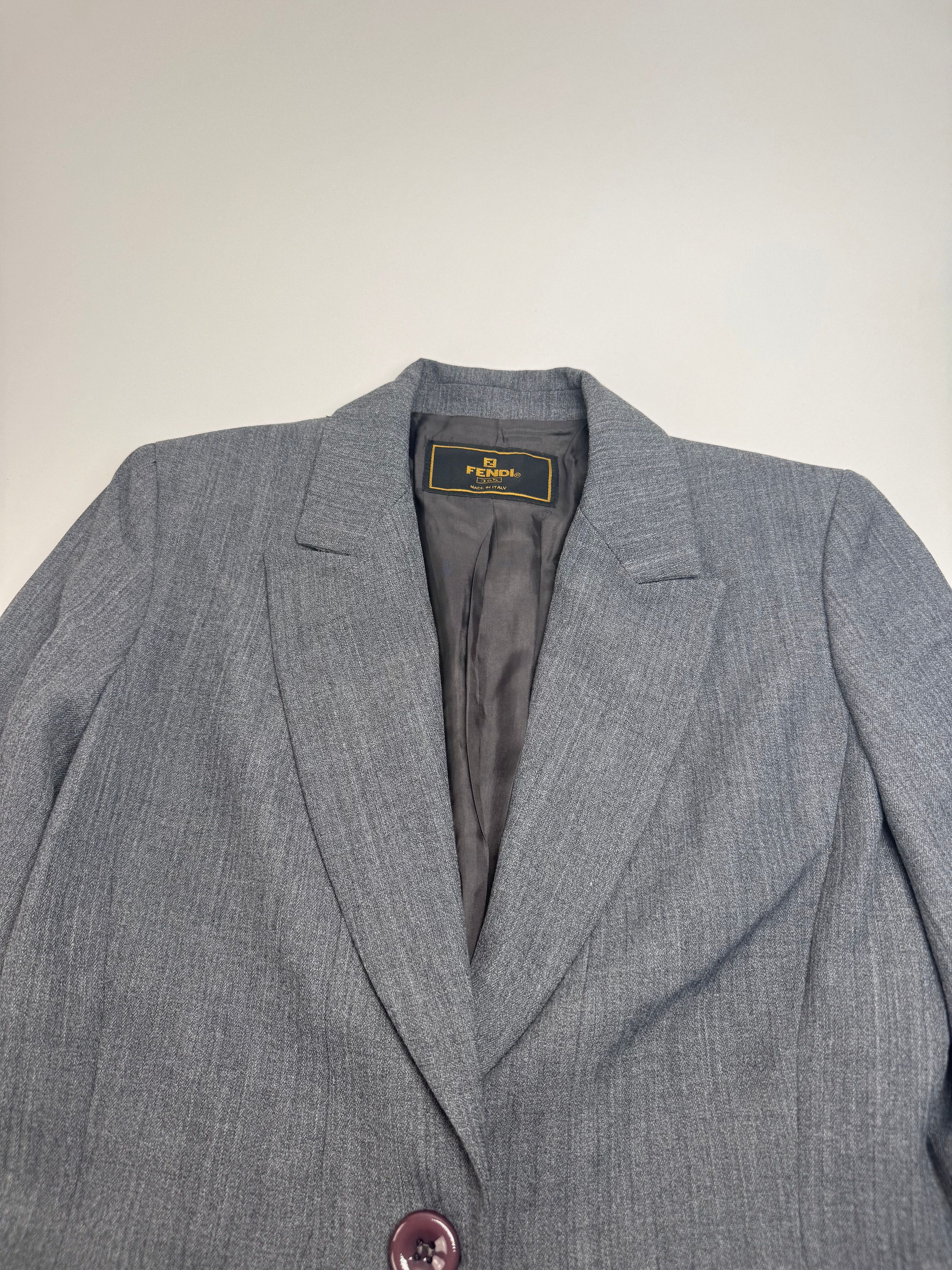 Fendi Vintage Roma Wool Blazer 38/M Grey Size XS / US 0-2 / IT 36-38 - 10 Thumbnail