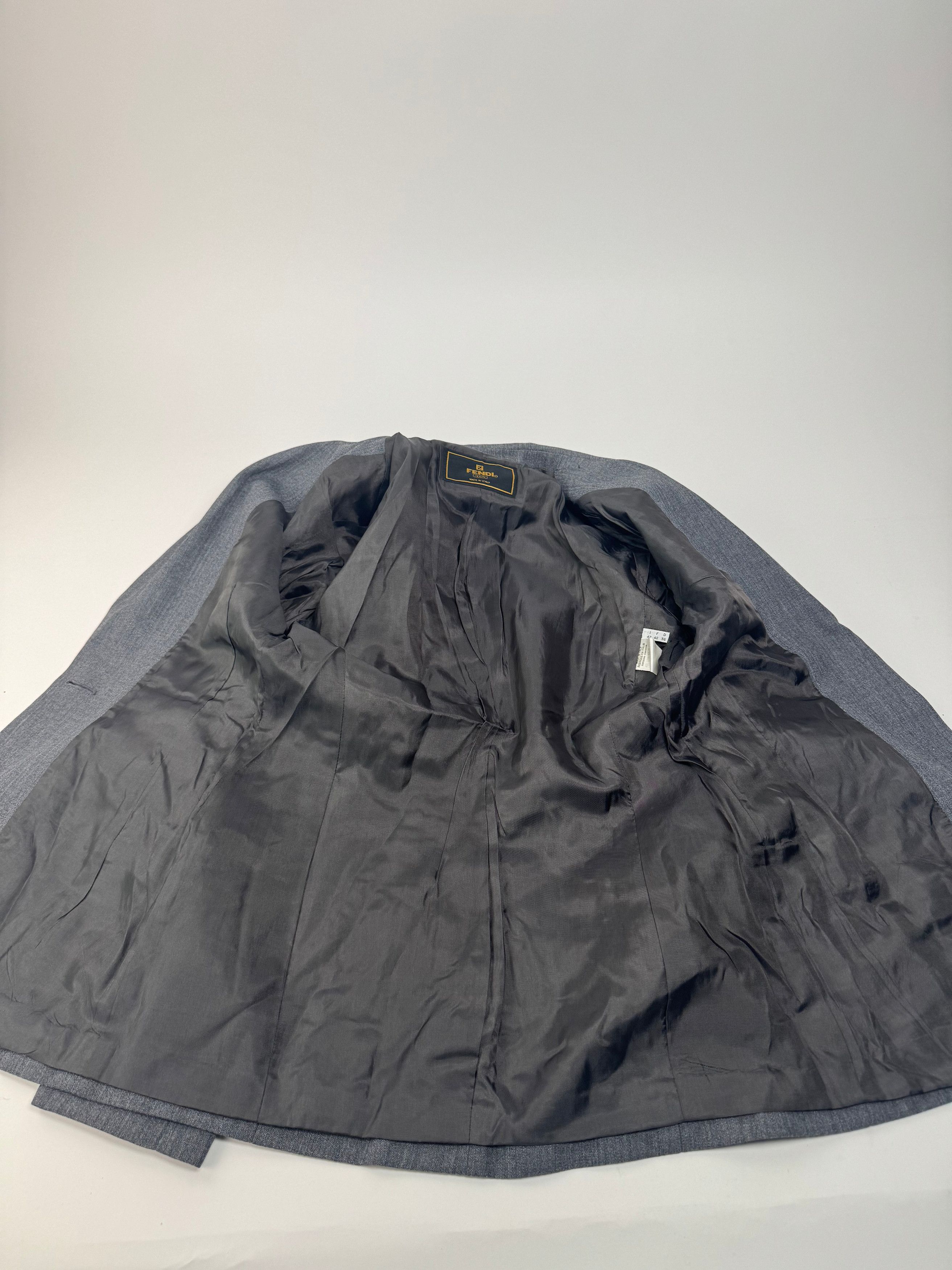 Fendi Vintage Roma Wool Blazer 38/M Grey Size XS / US 0-2 / IT 36-38 - 4 Thumbnail