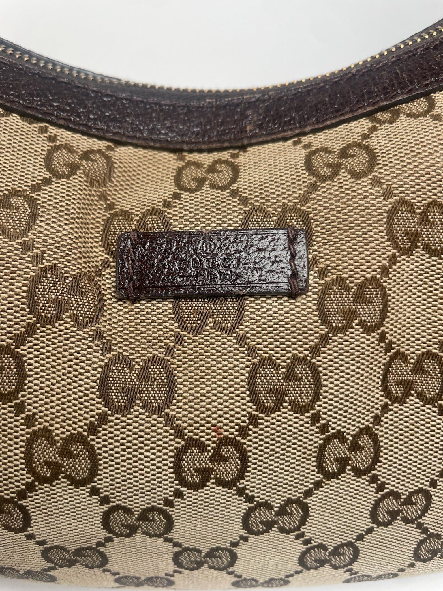 Gucci Vintage Monogram Croissant Shoulder Bag Beige Brown Size ONE SIZE - 11 Thumbnail