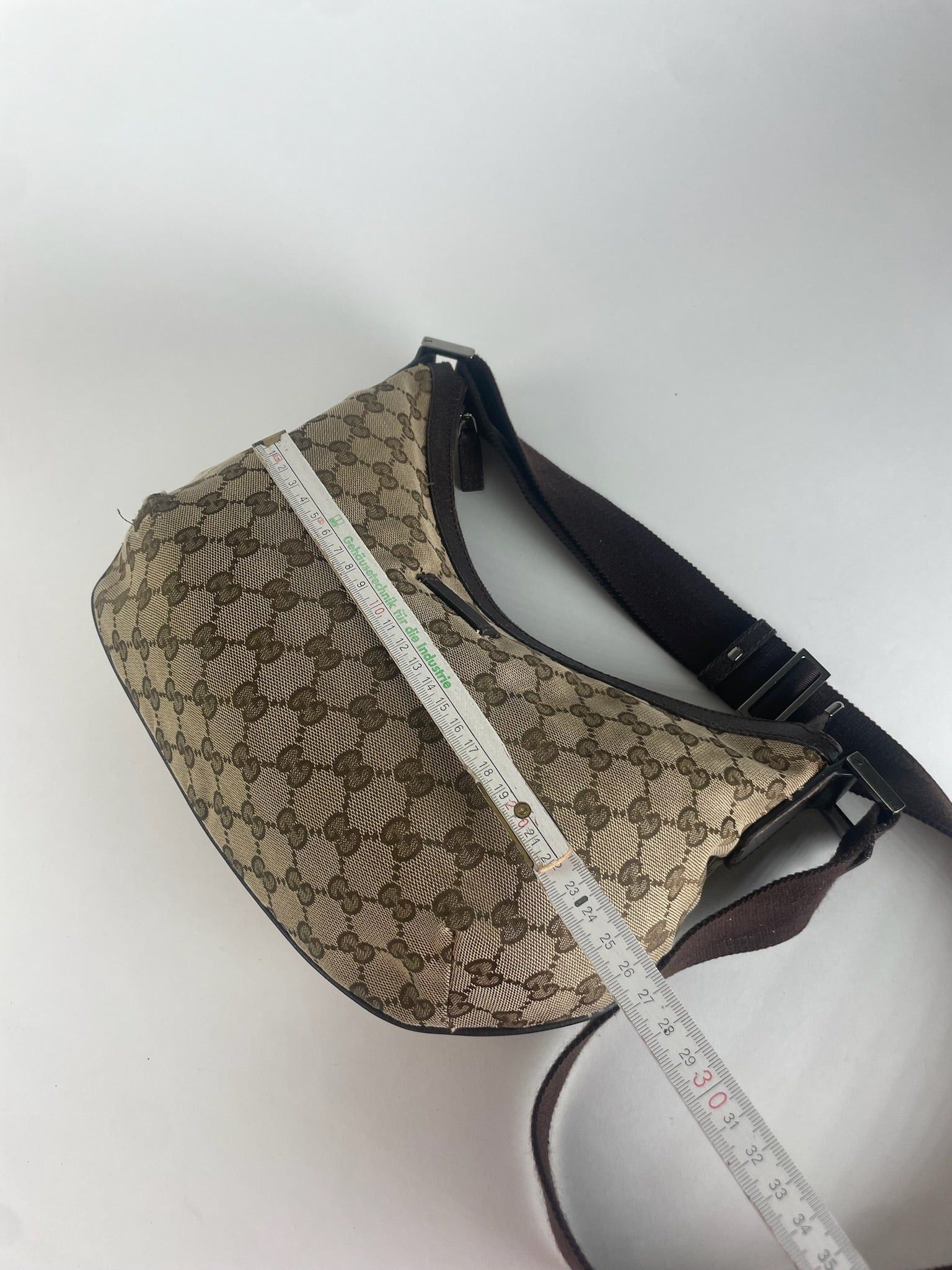 Gucci Vintage Monogram Croissant Shoulder Bag Beige Brown Size ONE SIZE - 7 Thumbnail