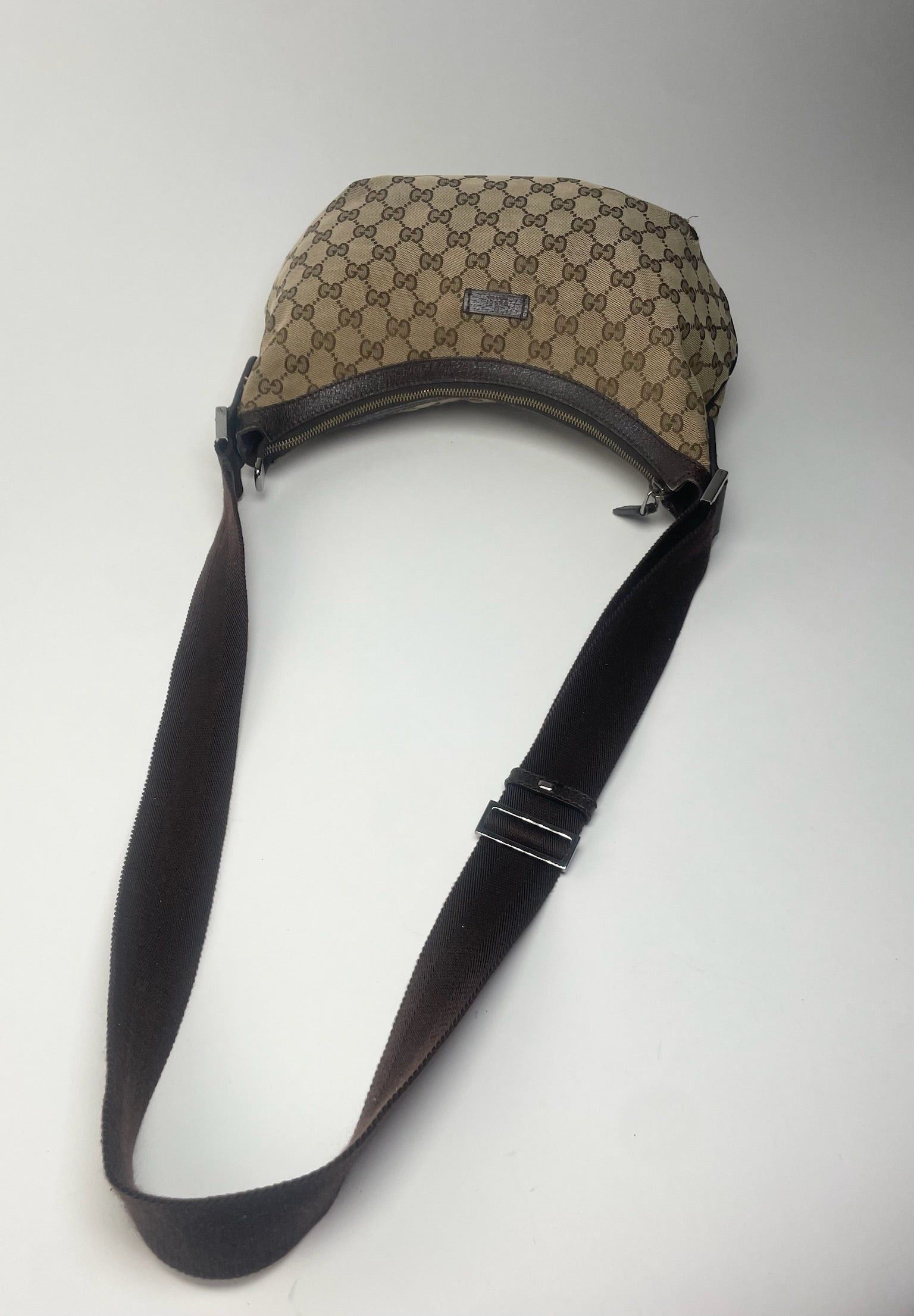 Gucci Vintage Monogram Croissant Shoulder Bag Beige Brown Size ONE SIZE - 9 Thumbnail