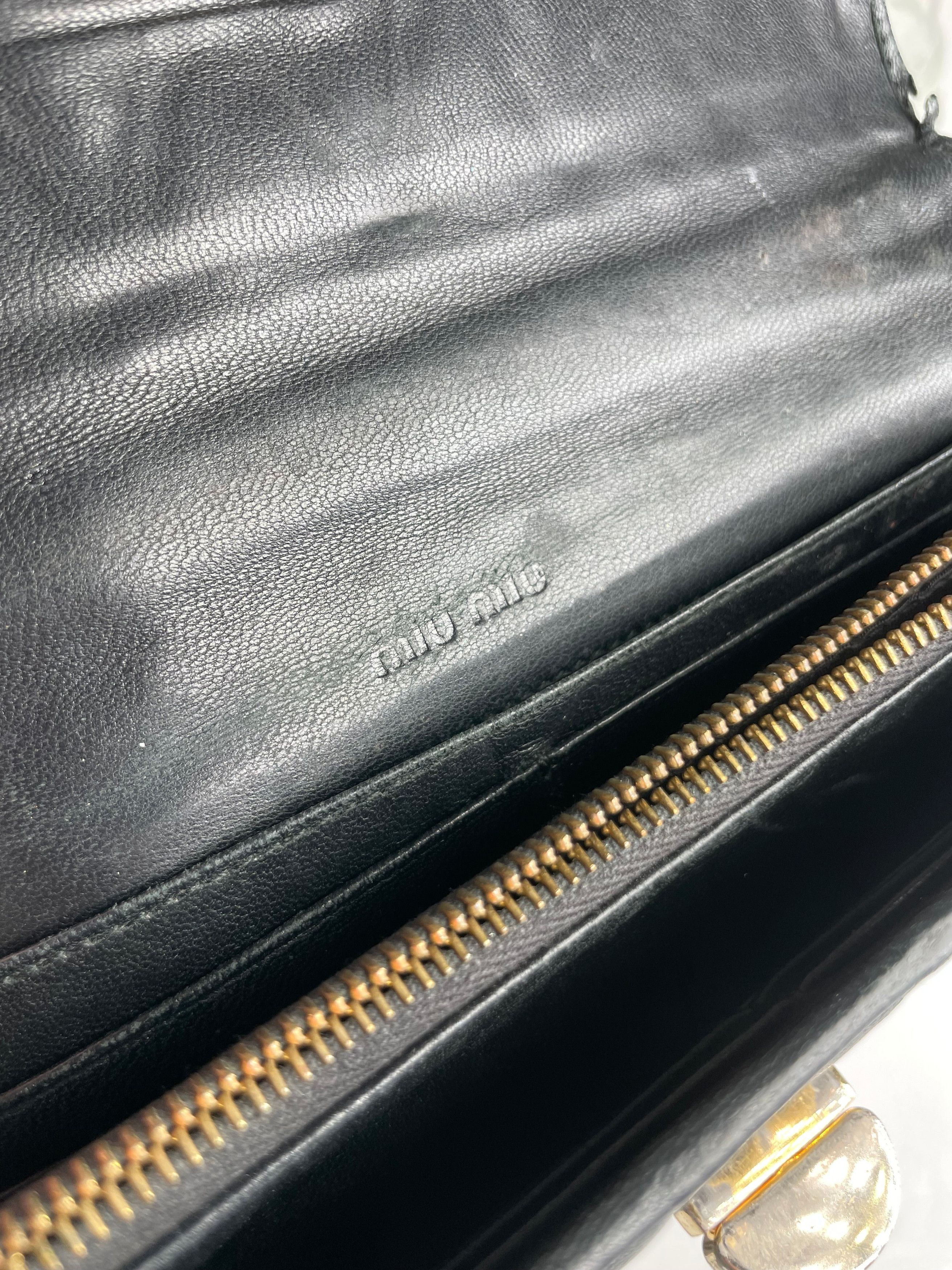 Miu Miu Vintage Studded Leather Wallet Black Size ONE SIZE - 5 Thumbnail