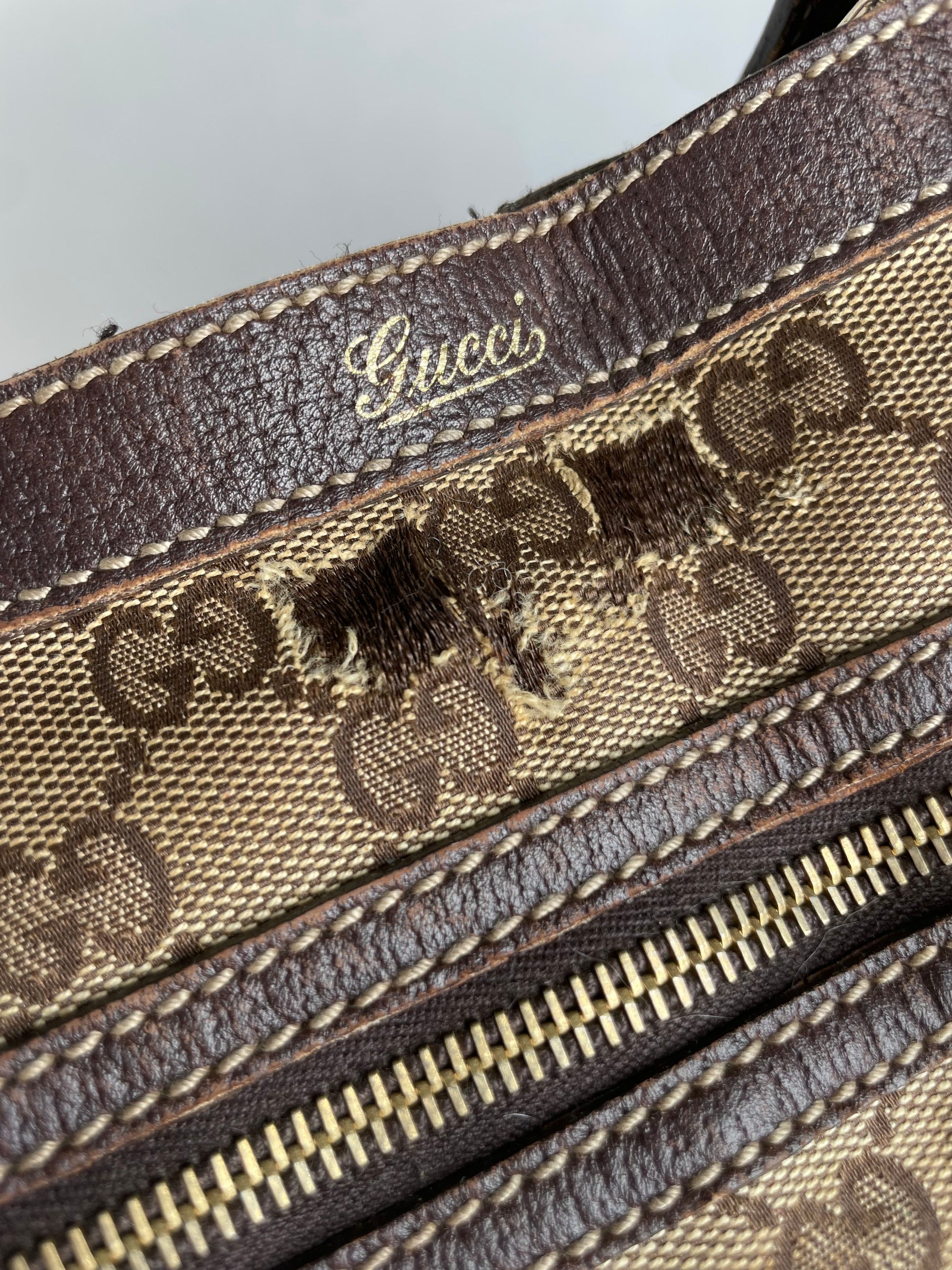 Gucci Vintage Monogram Handbag Beige Brown Size ONE SIZE - 10 Thumbnail