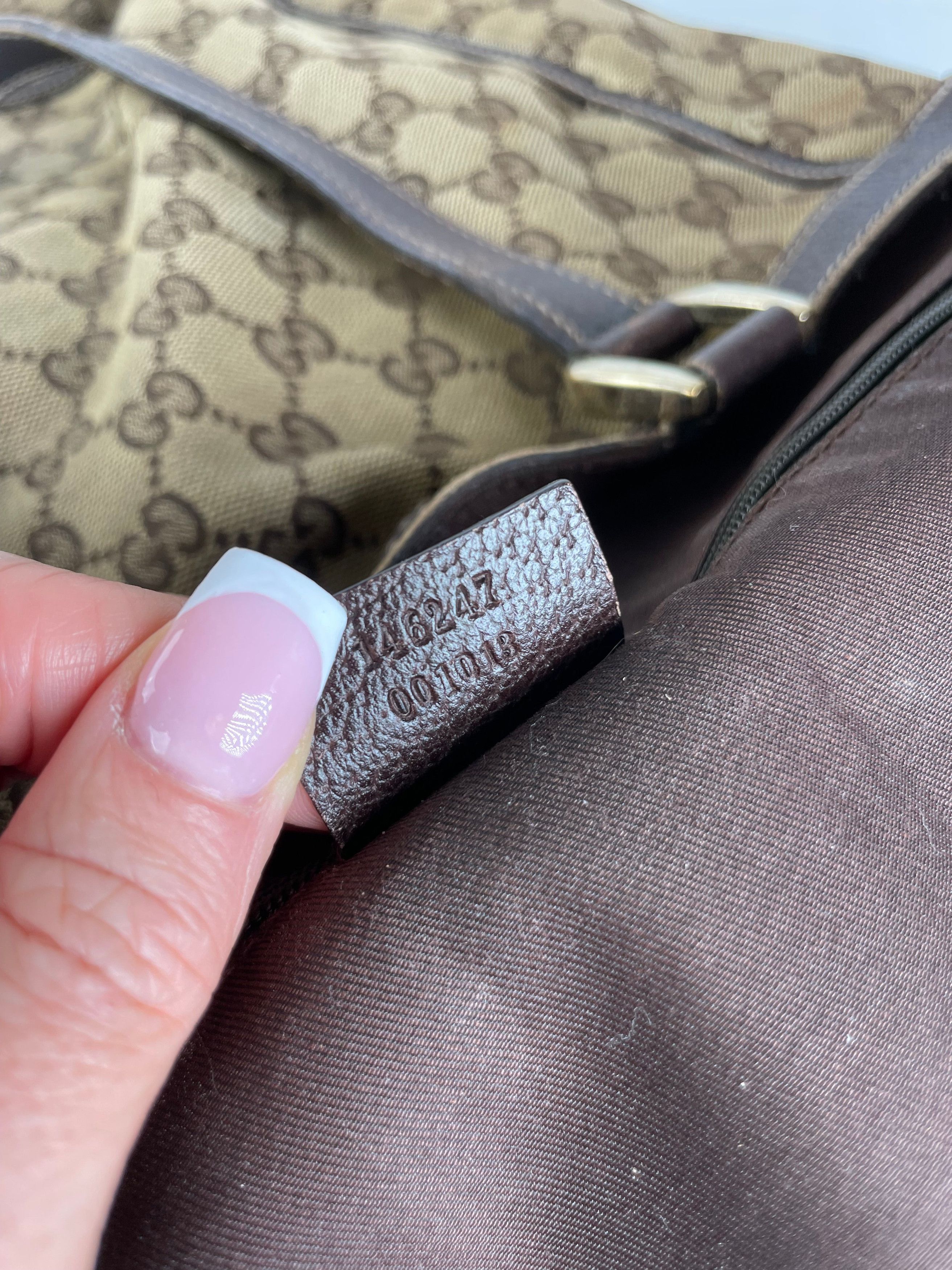 Gucci Vintage Monogram Handbag Beige Brown Size ONE SIZE - 5 Thumbnail
