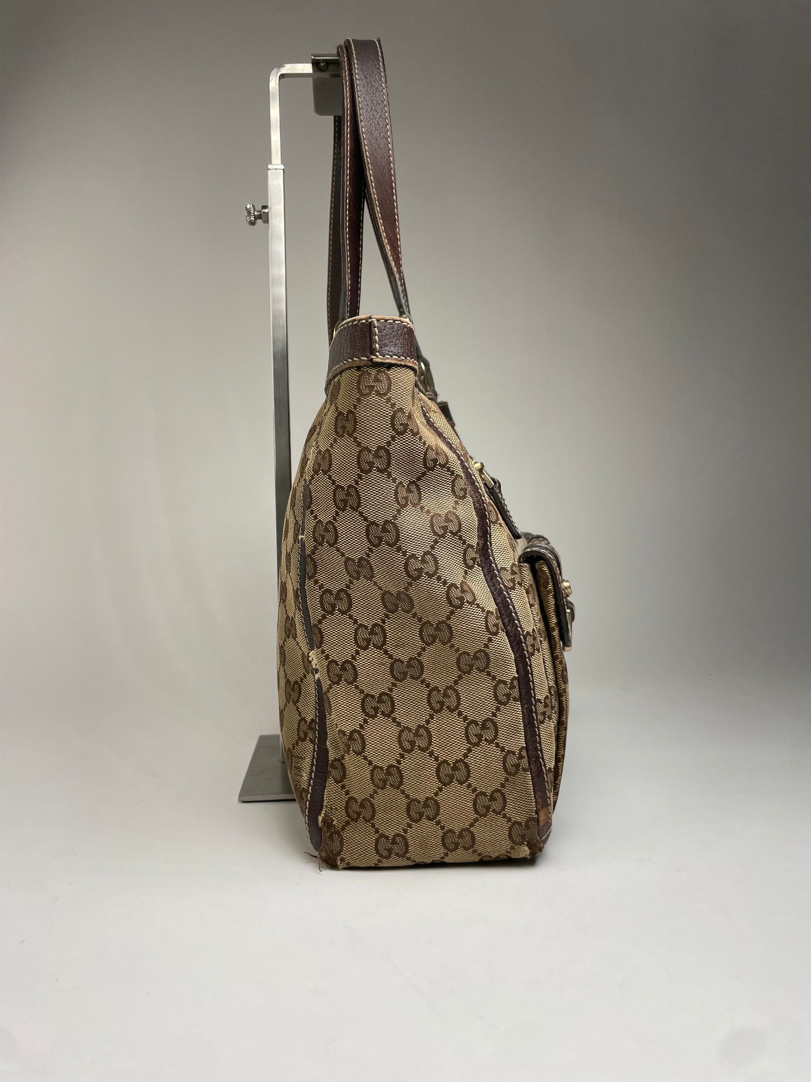 Gucci Vintage Monogram Handbag Beige Brown Size ONE SIZE - 8 Thumbnail