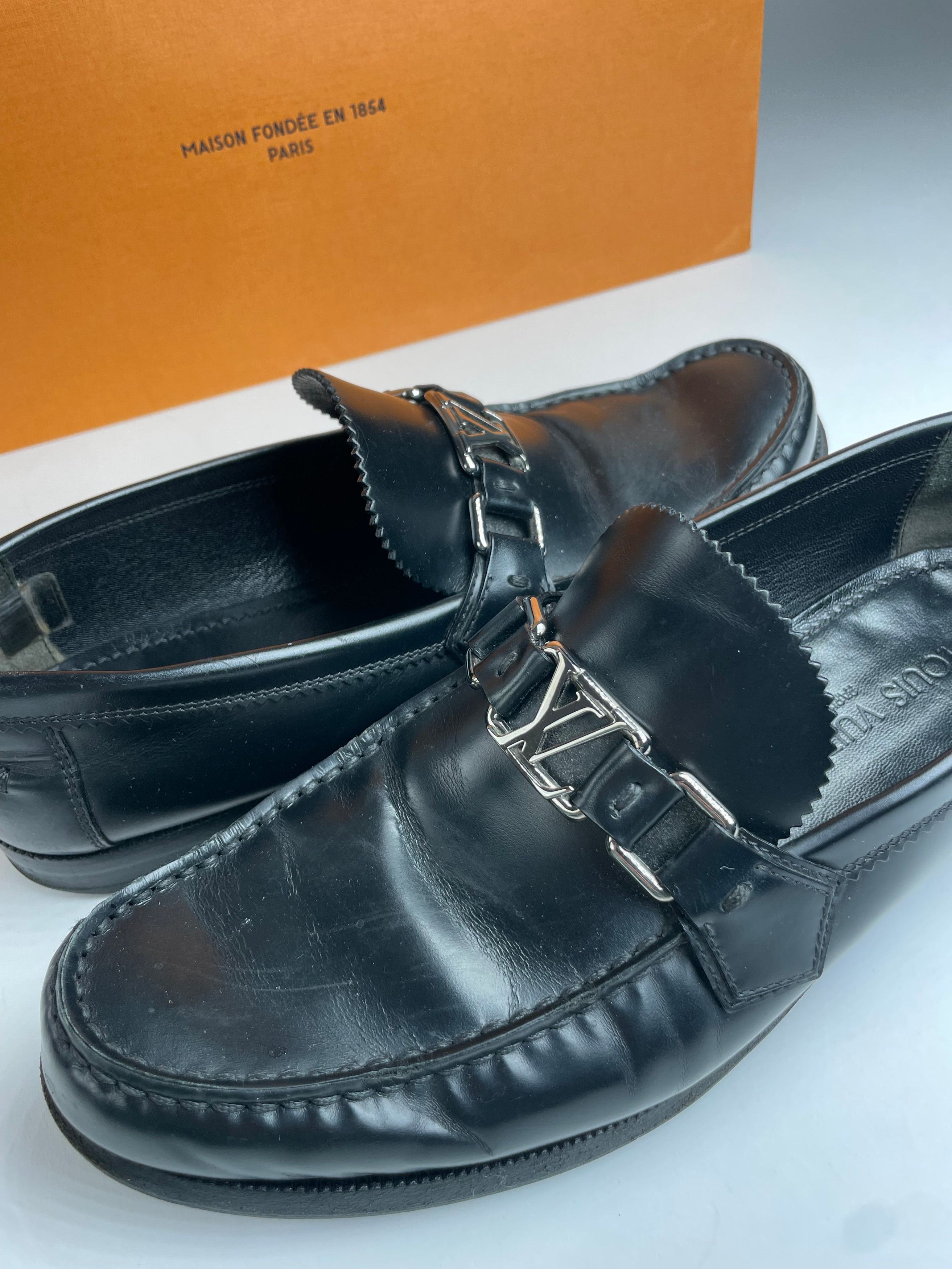Louis Vuitton Vintage Leather Loafer Black Size US 9 / EU 42 - 7 Thumbnail