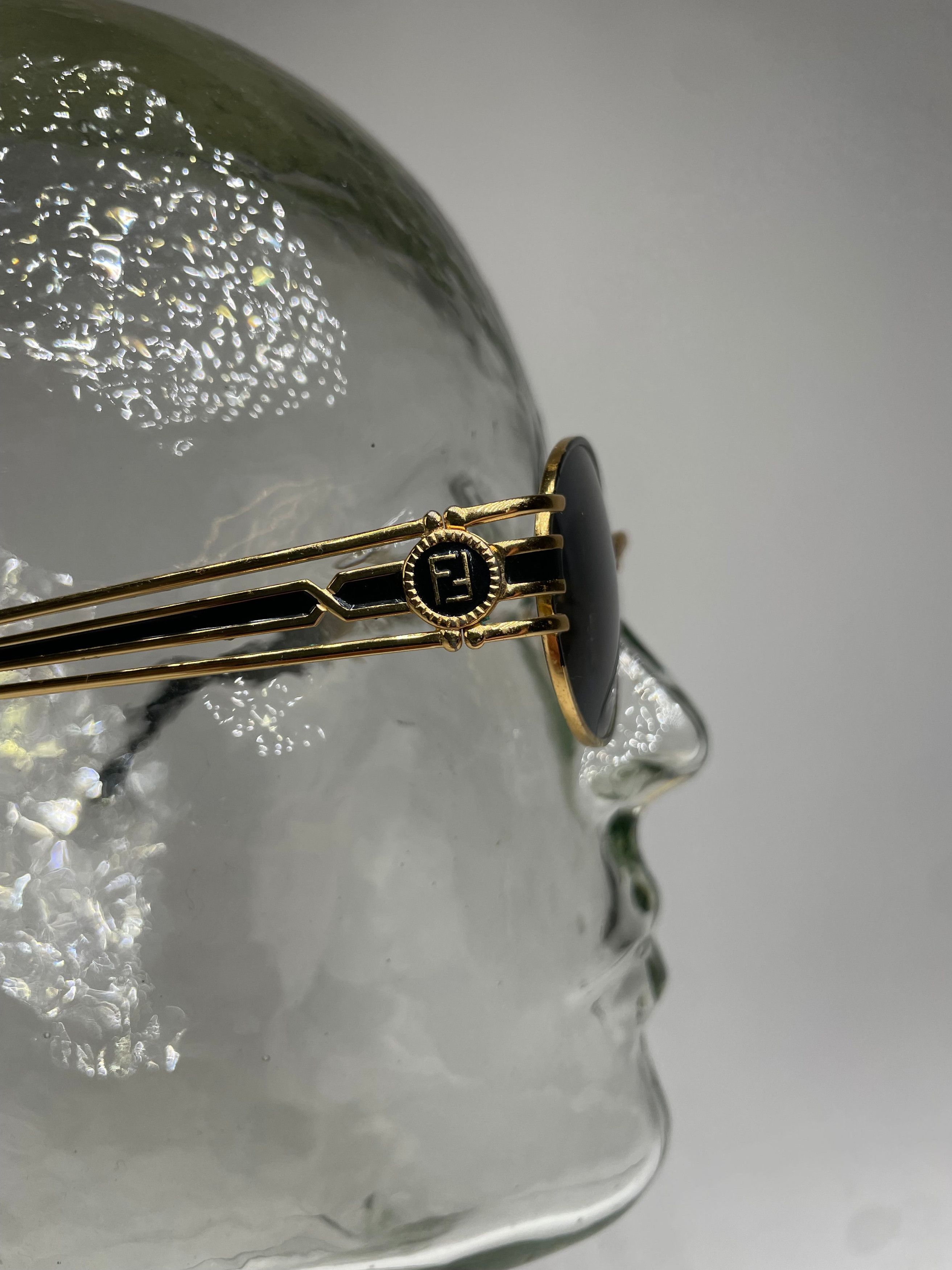 Fendi Vintage Roma Sunglasses Gold Black Size ONE SIZE - 3 Thumbnail