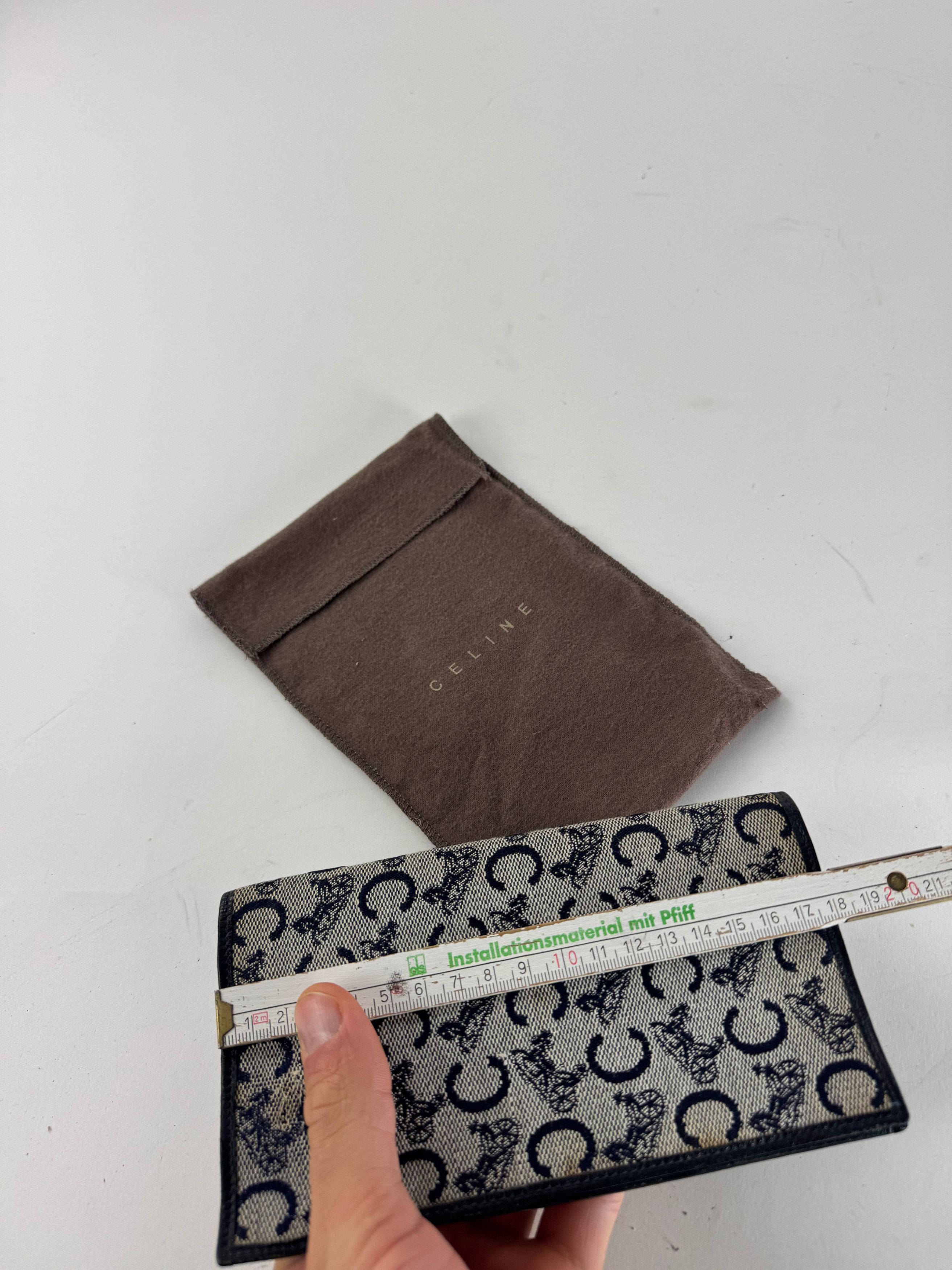 Celine Vintage Macadam Monogram ID Holder Card Holder Navy Grey Size ONE SIZE - 8 Thumbnail
