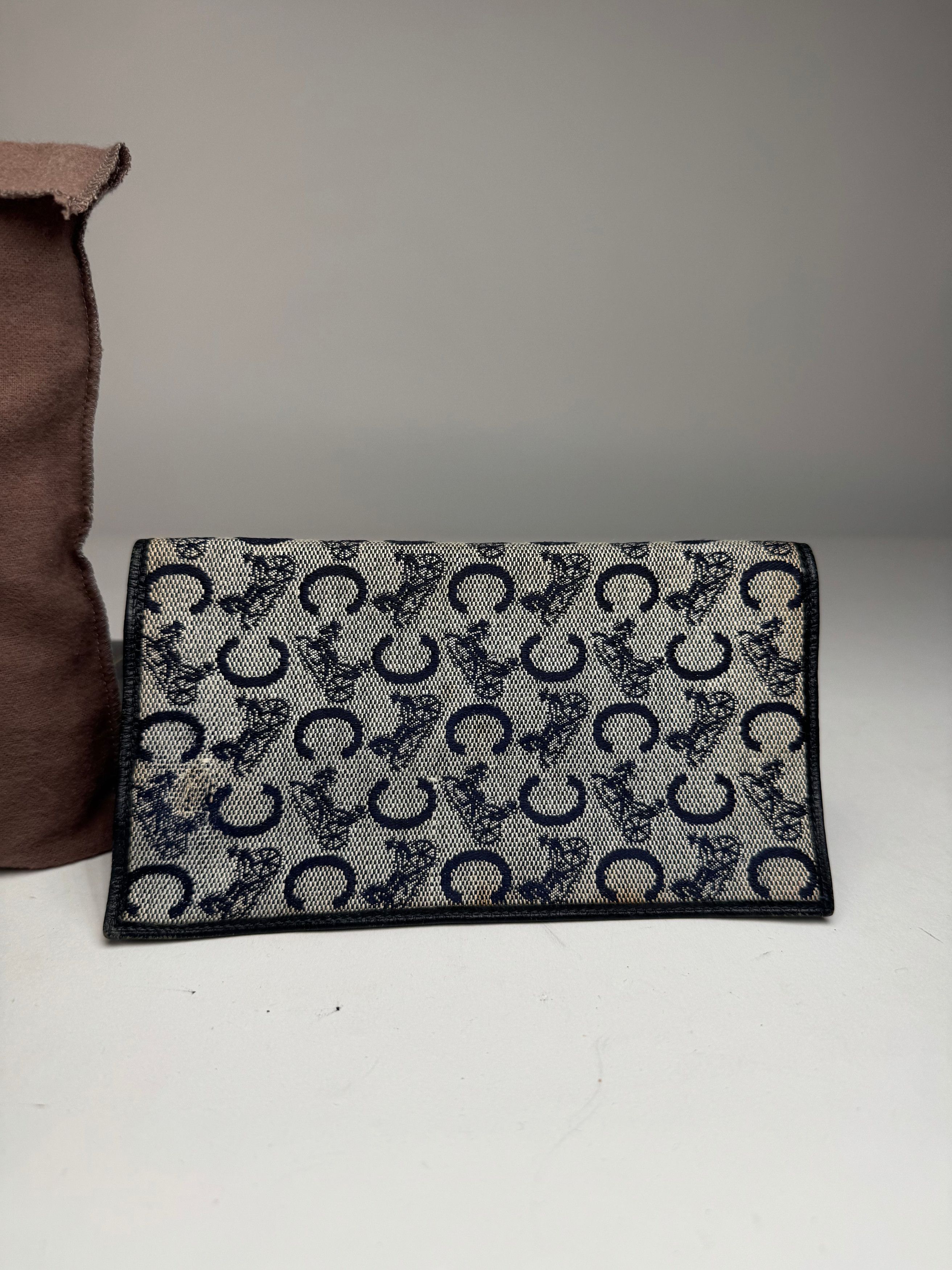 Celine Vintage Macadam Monogram ID Holder Card Holder Navy Grey Size ONE SIZE - 4 Thumbnail