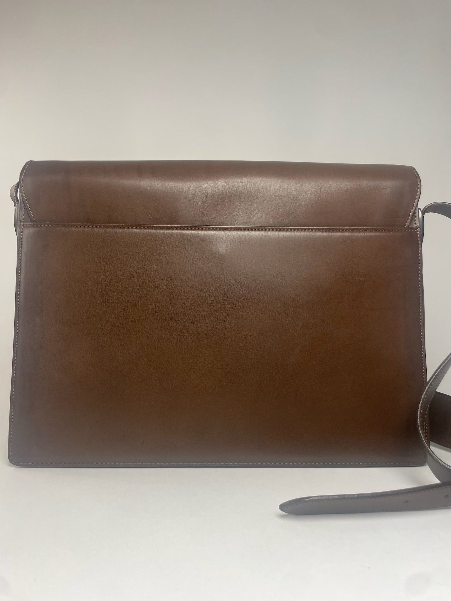 Issey Miyake Vintage Leather Shoulder Briefcase Brown Size ONE SIZE - 13 Thumbnail