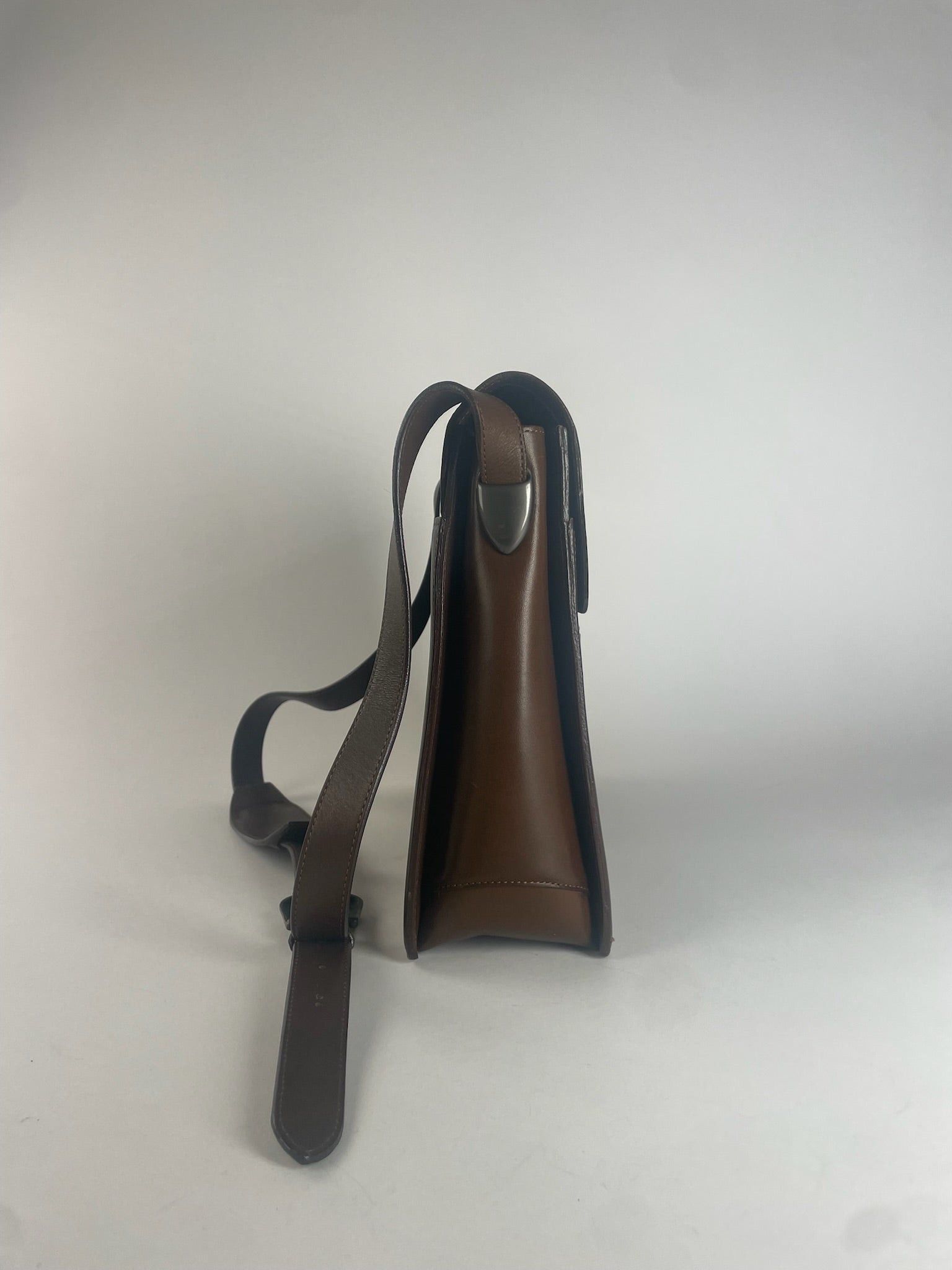 Issey Miyake Vintage Leather Shoulder Briefcase Brown Size ONE SIZE - 3 Thumbnail