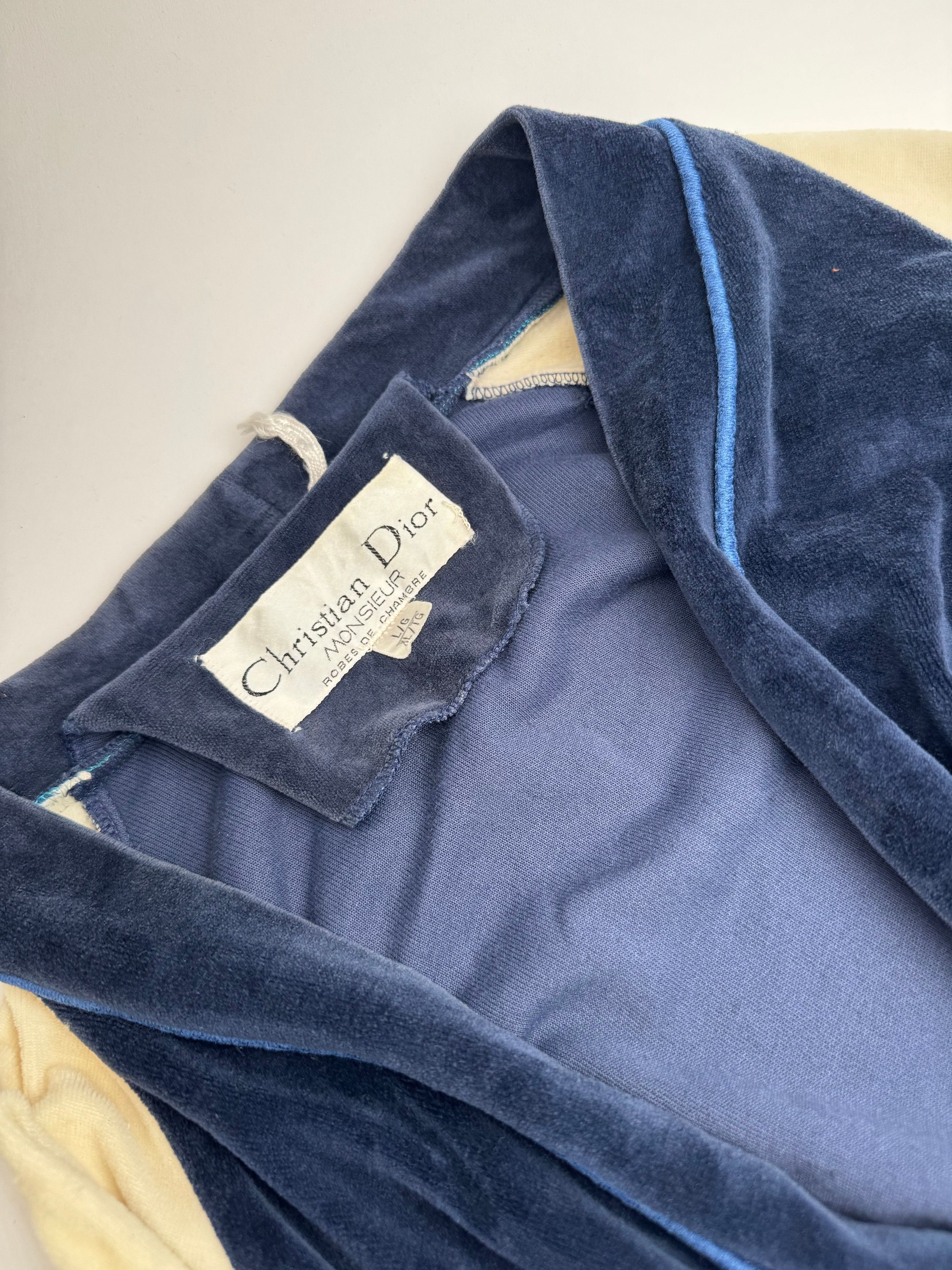 Dior Vintage Men’s Bathrobe Navy White L Size US L / EU 52-54 / 3 - 6 Thumbnail