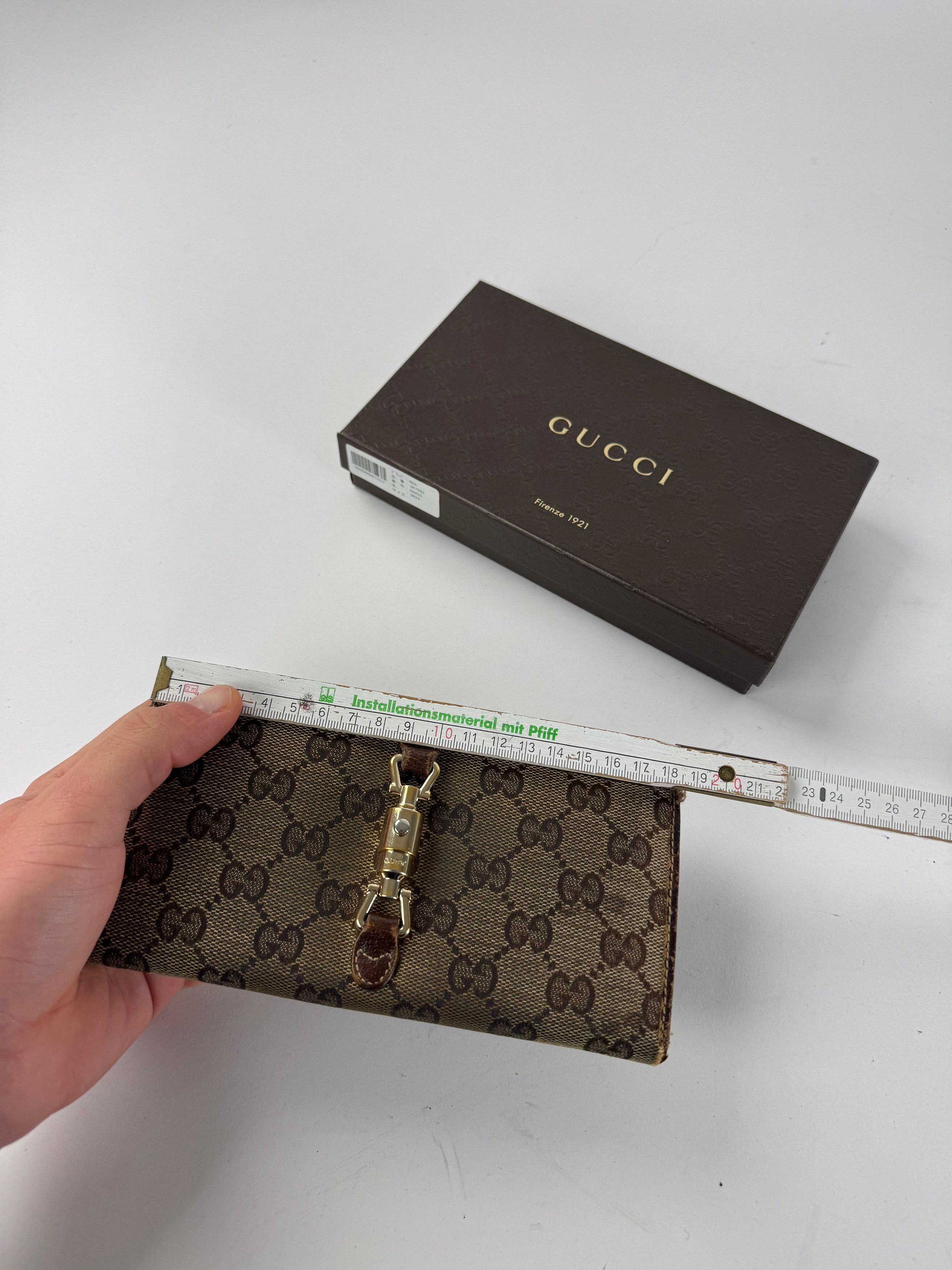 Gucci Jackie Monogram Leather Wallet Brown Size ONE SIZE - 8 Thumbnail