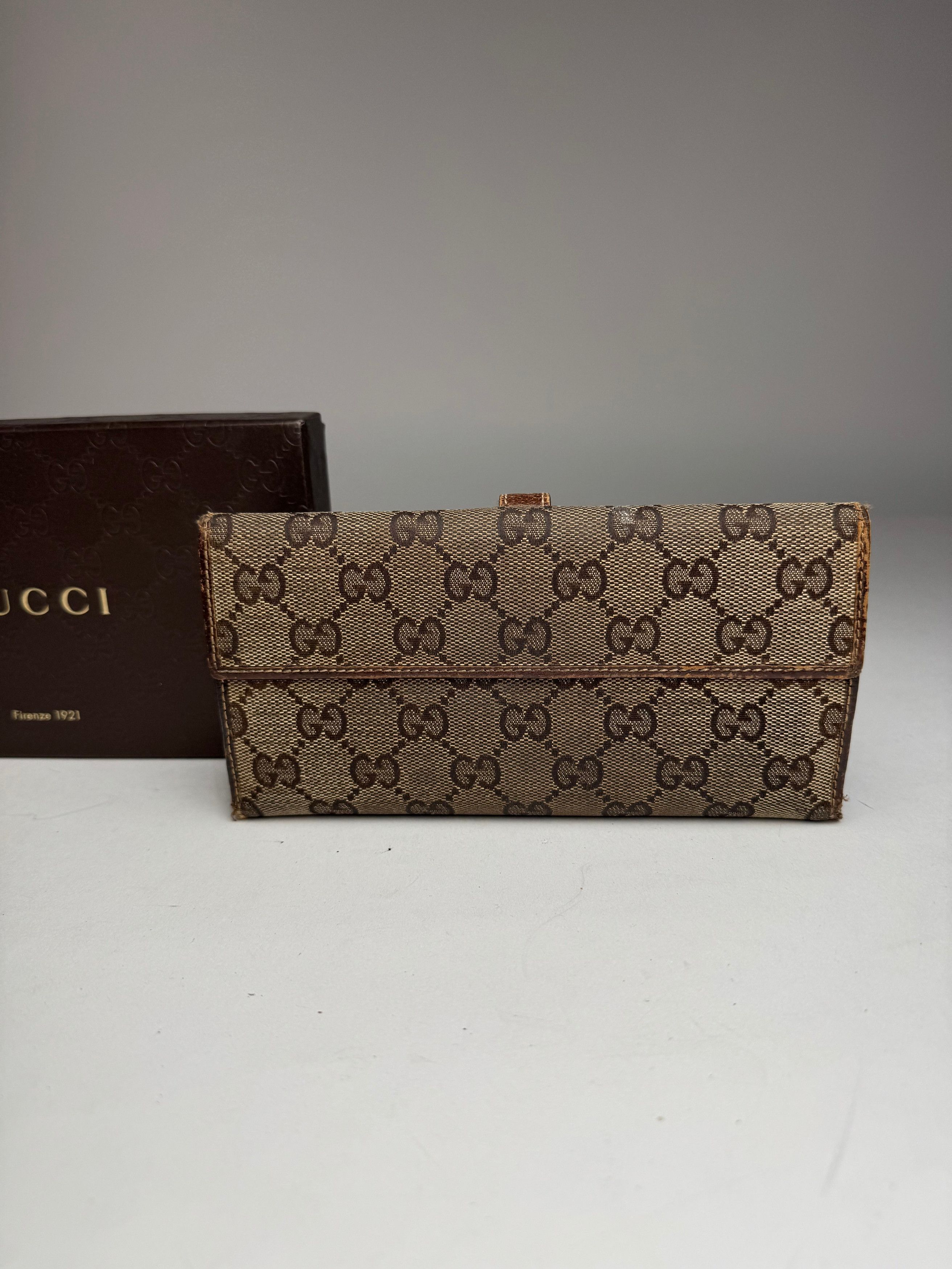 Gucci Jackie Monogram Leather Wallet Brown Size ONE SIZE - 11 Thumbnail