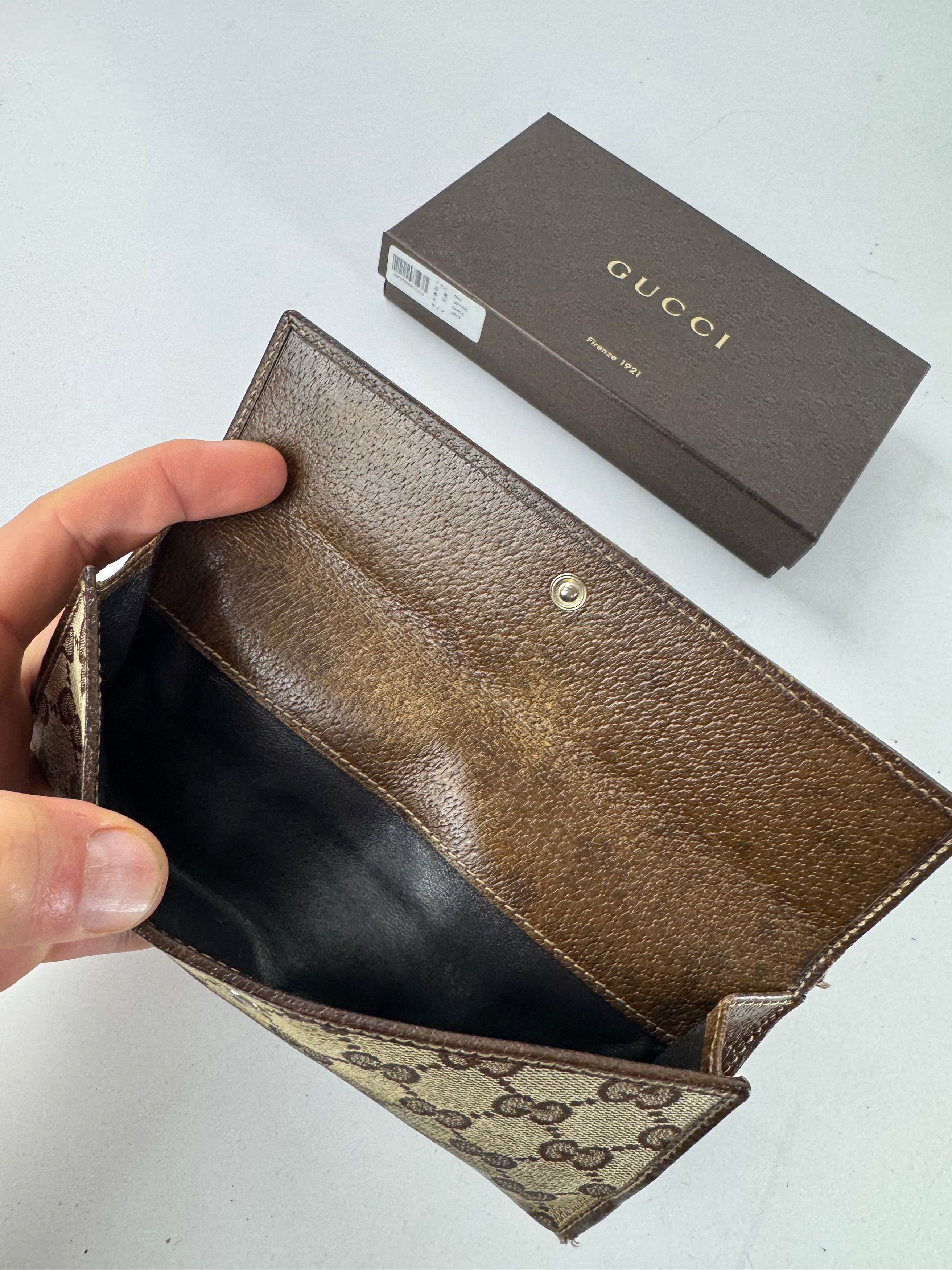 Gucci Jackie Monogram Leather Wallet Brown Size ONE SIZE - 7 Thumbnail