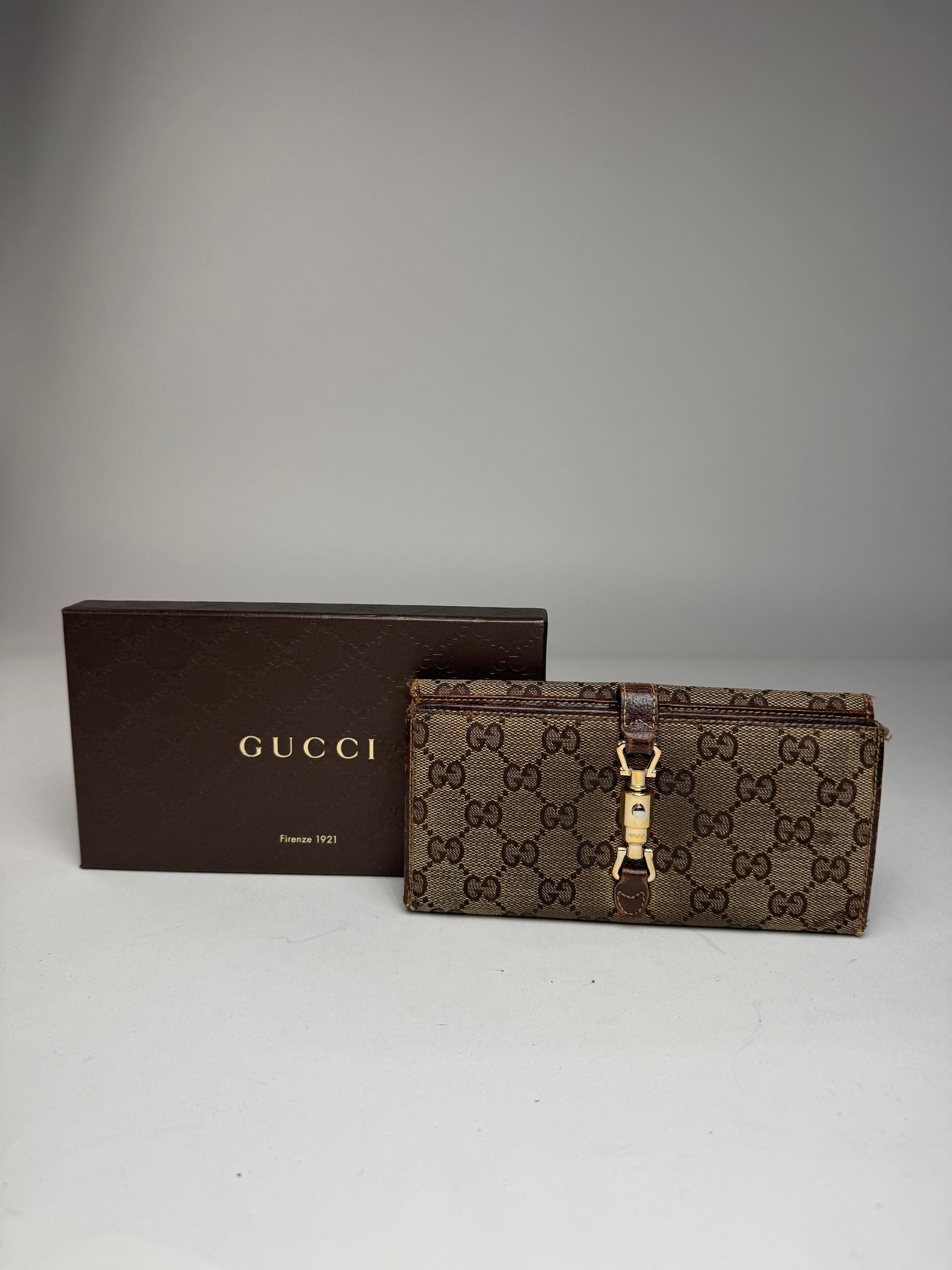 Gucci Jackie Monogram Leather Wallet Brown Size ONE SIZE - 5 Thumbnail