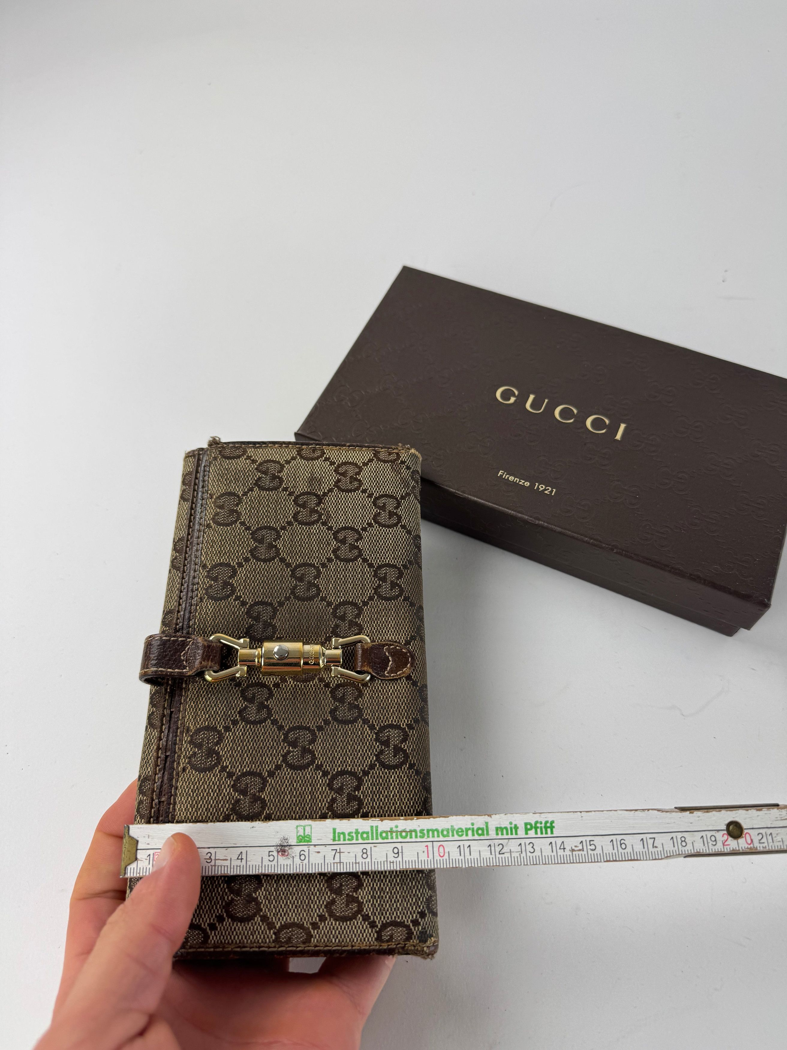 Gucci Jackie Monogram Leather Wallet Brown Size ONE SIZE - 9 Thumbnail