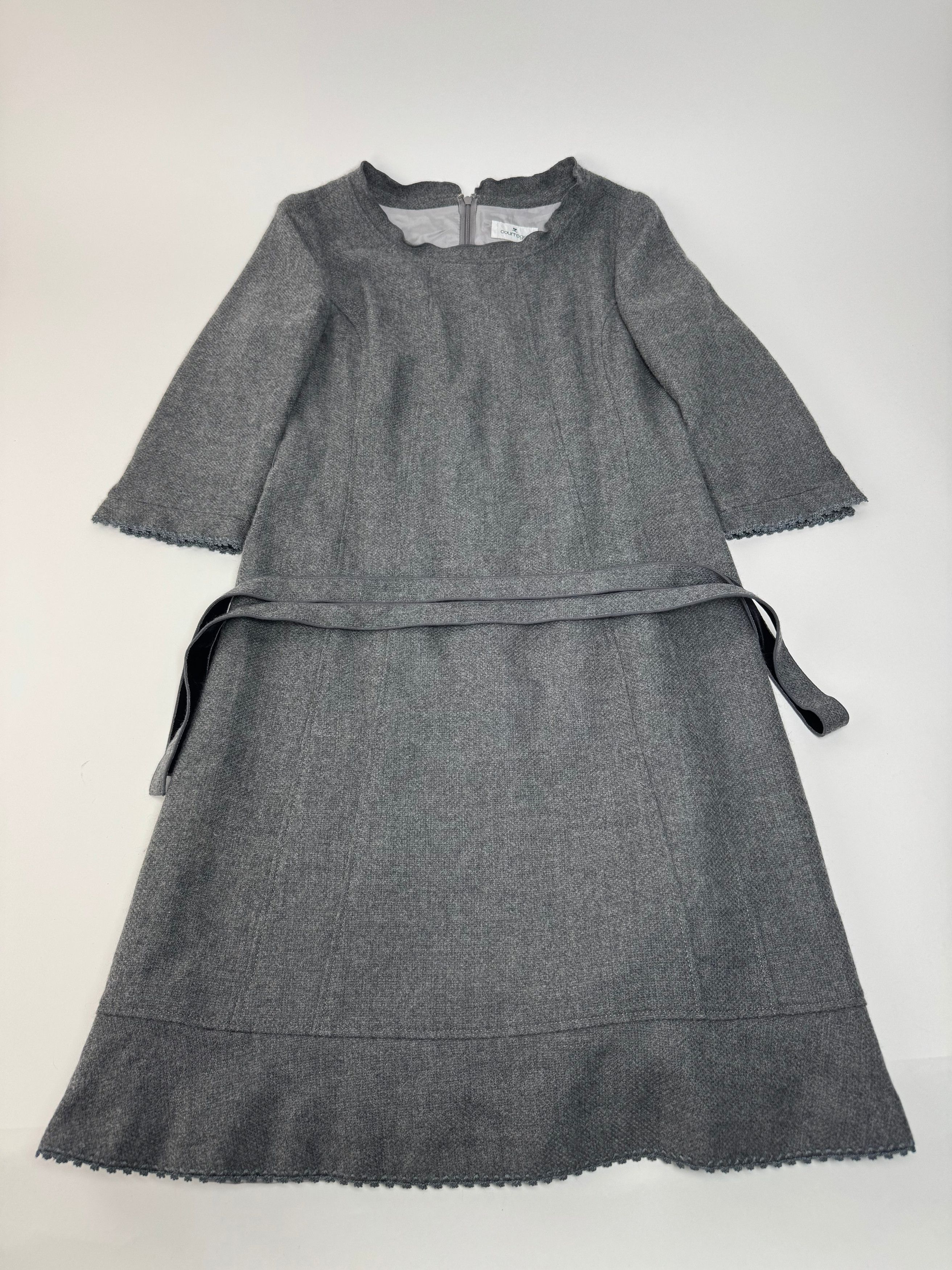 Courreges Vintage Wool Dress Grey 38/M Size L / US 10 / IT 46 - 4 Thumbnail