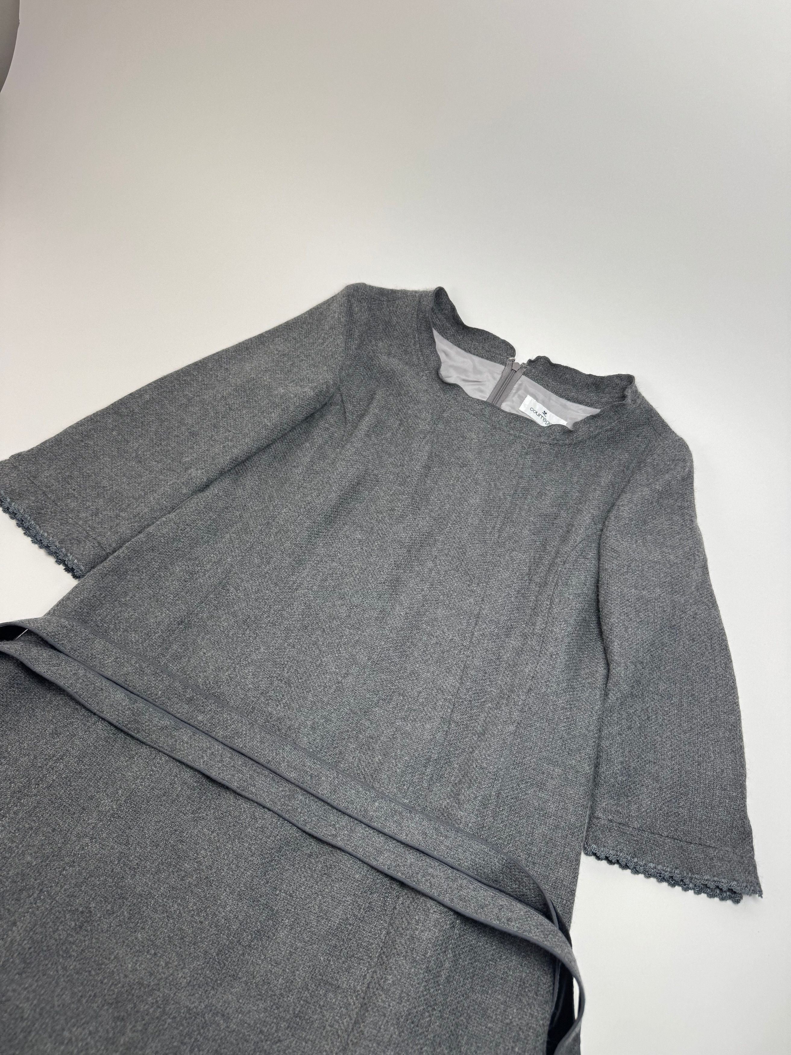 Courreges Vintage Wool Dress Grey 38/M Size L / US 10 / IT 46 - 5 Thumbnail